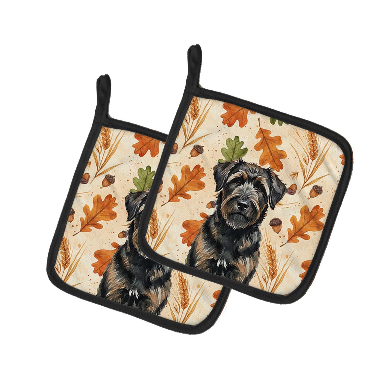 Caroline's Treasures Brindle Bouvier des Flandres Heirloom Fall Pair of Pot Holders