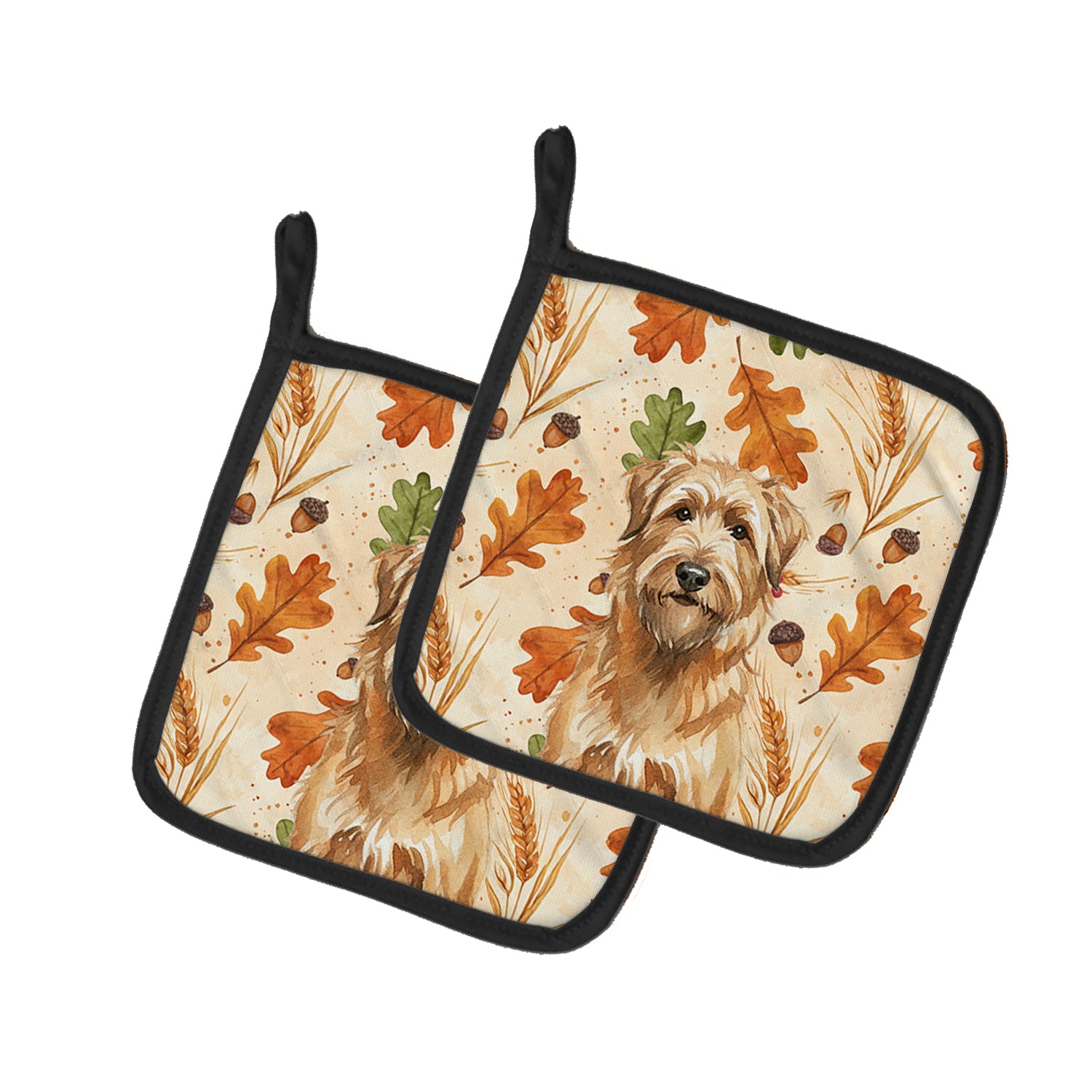 Caroline's Treasures Tawny Briard Heirloom Fall Pair of Pot Holders