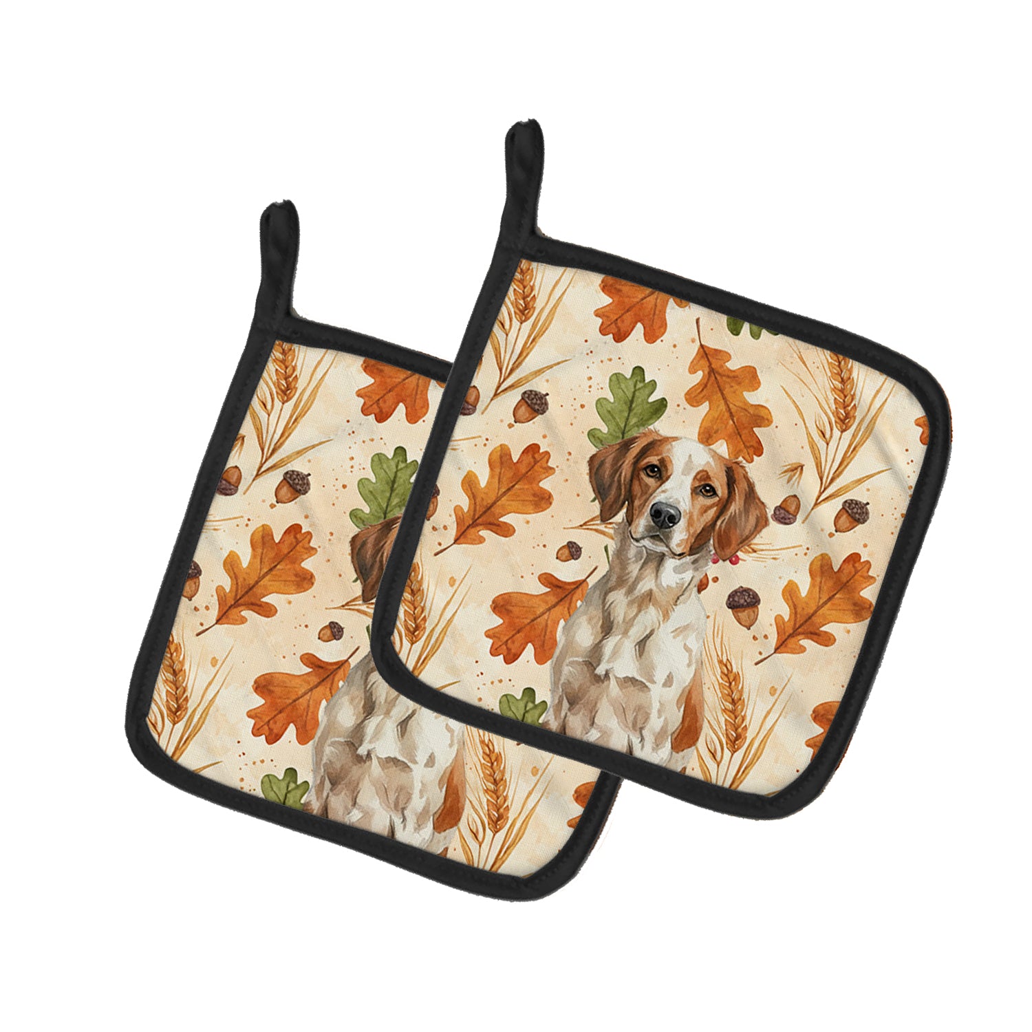 Caroline's Treasures Roan Brittany Heirloom Fall Pair of Pot Holders