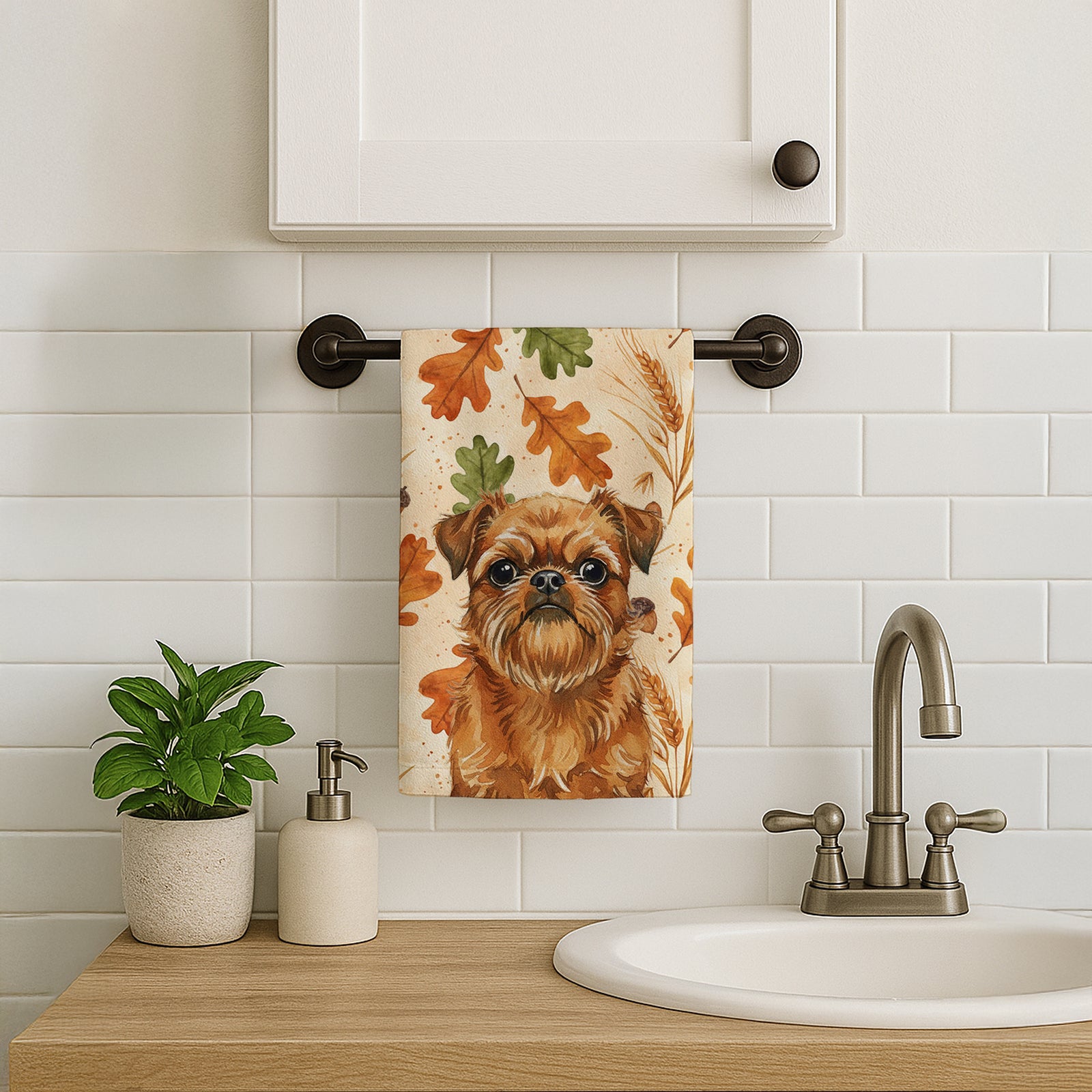 Caroline's Treasures Belge Brussels Griffon Heirloom Fall Kitchen Towel