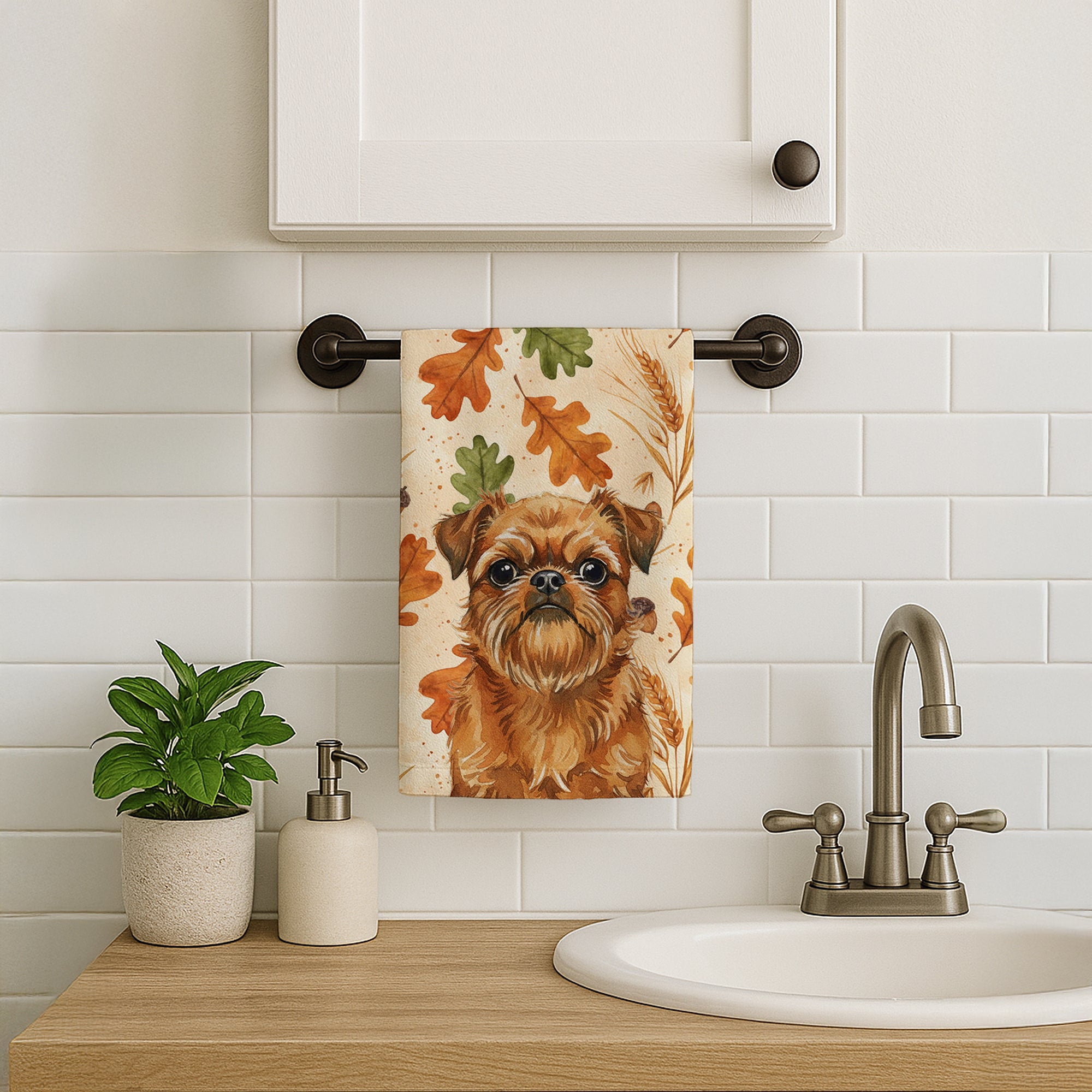 Caroline's Treasures Belge Brussels Griffon Heirloom Fall Kitchen Towel