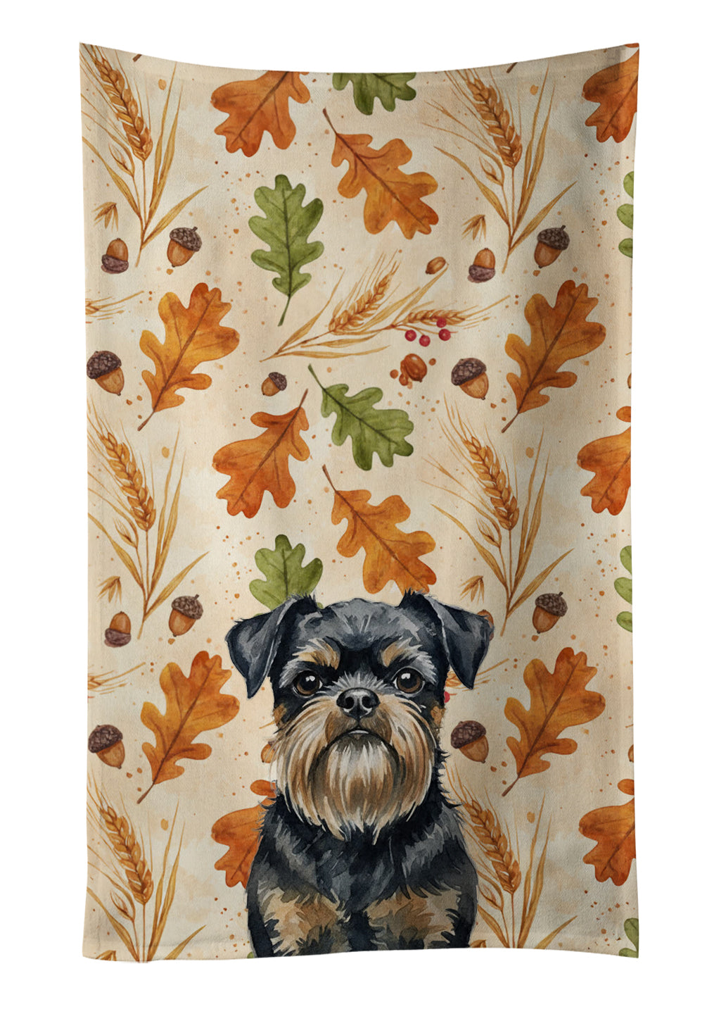 Caroline's Treasures Black and Tan Brussels Griffon Heirloom Fall Kitchen Towel