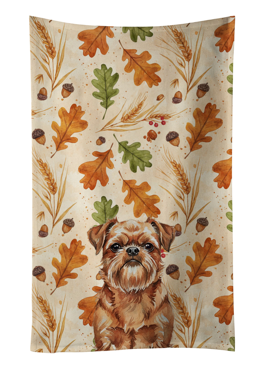 Caroline's Treasures Red Brussels Griffon Heirloom Fall Kitchen Towel