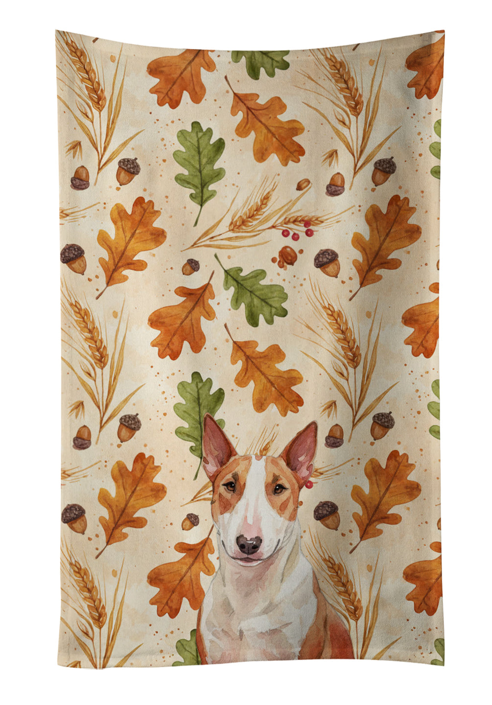 Caroline's Treasures Red and White Bull Terrier Heirloom Fall Kitchen Towel