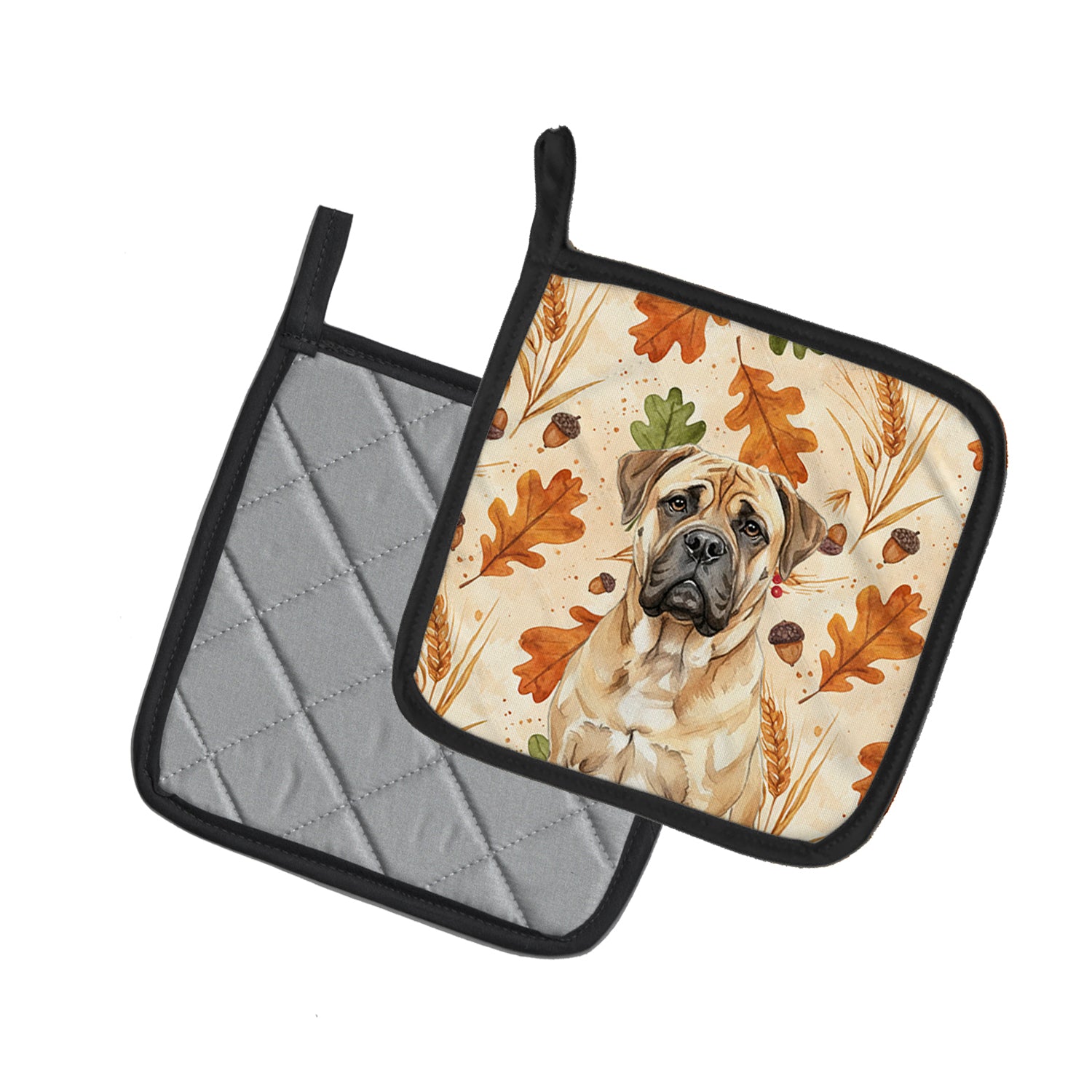 Caroline's Treasures Bullmastiff Heirloom Fall Pair of Pot Holders