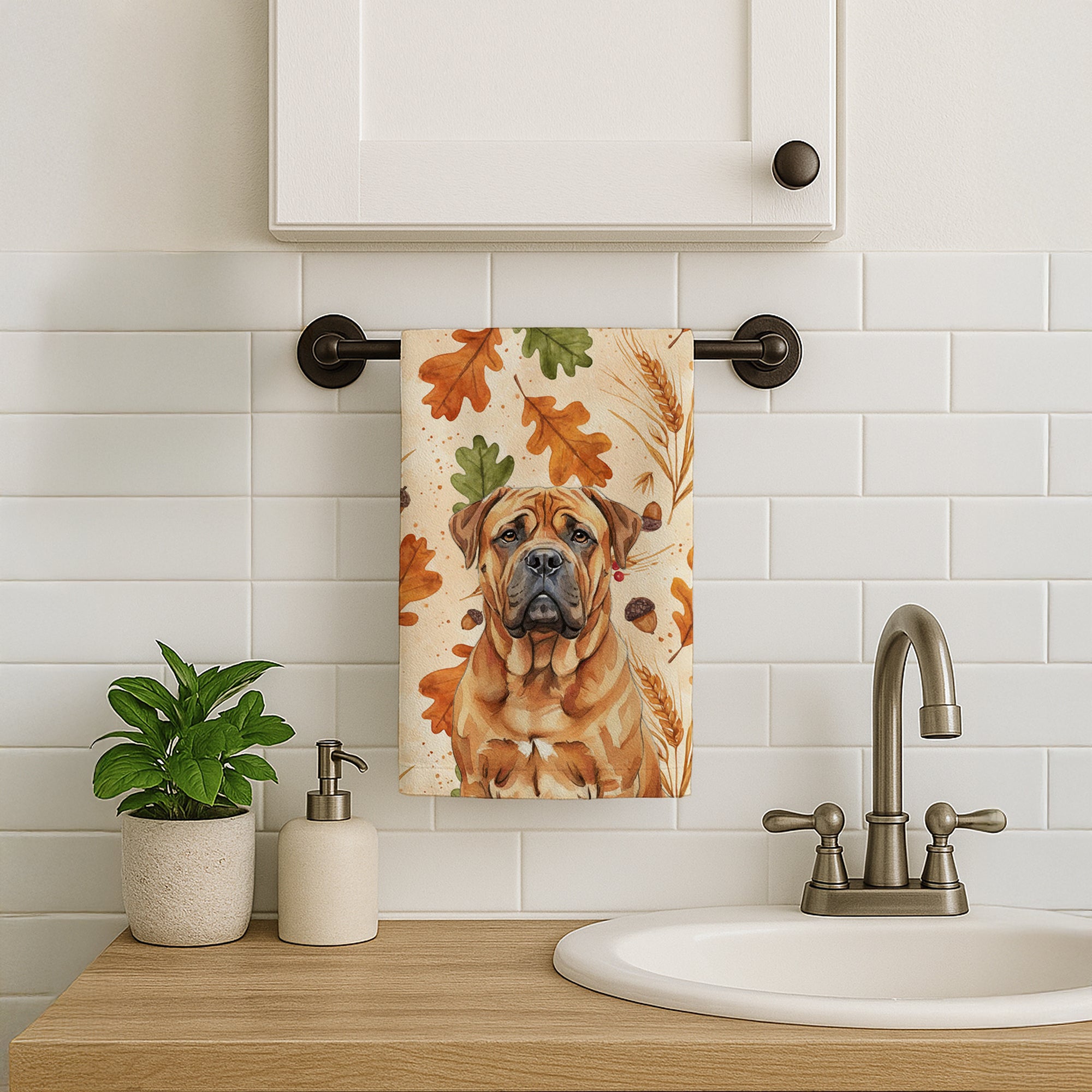 Caroline's Treasures Red Bullmastiff Heirloom Fall Kitchen Towel