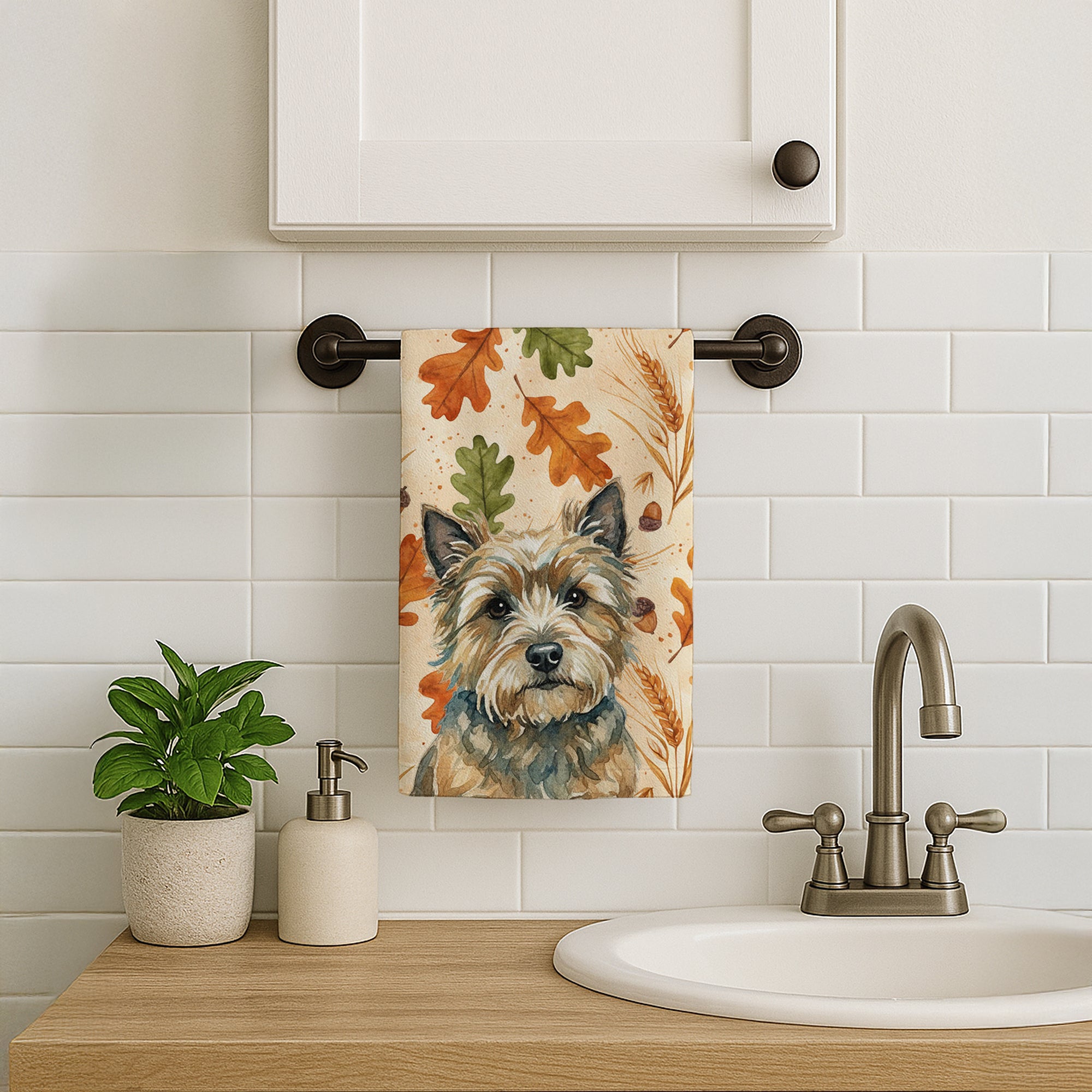 Caroline's Treasures Cairn Terrier Heirloom Fall Kitchen Towel