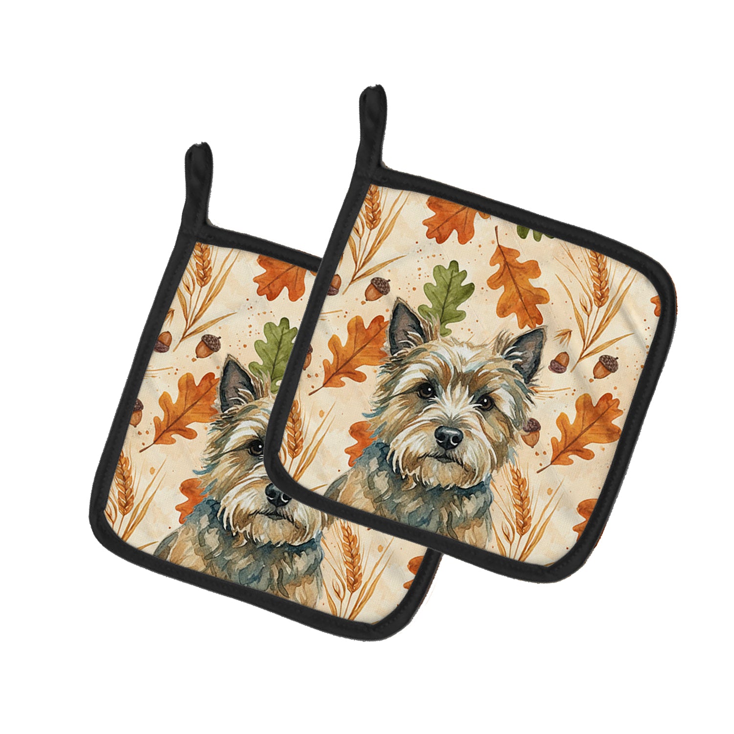 Caroline's Treasures Cairn Terrier Heirloom Fall Pair of Pot Holders