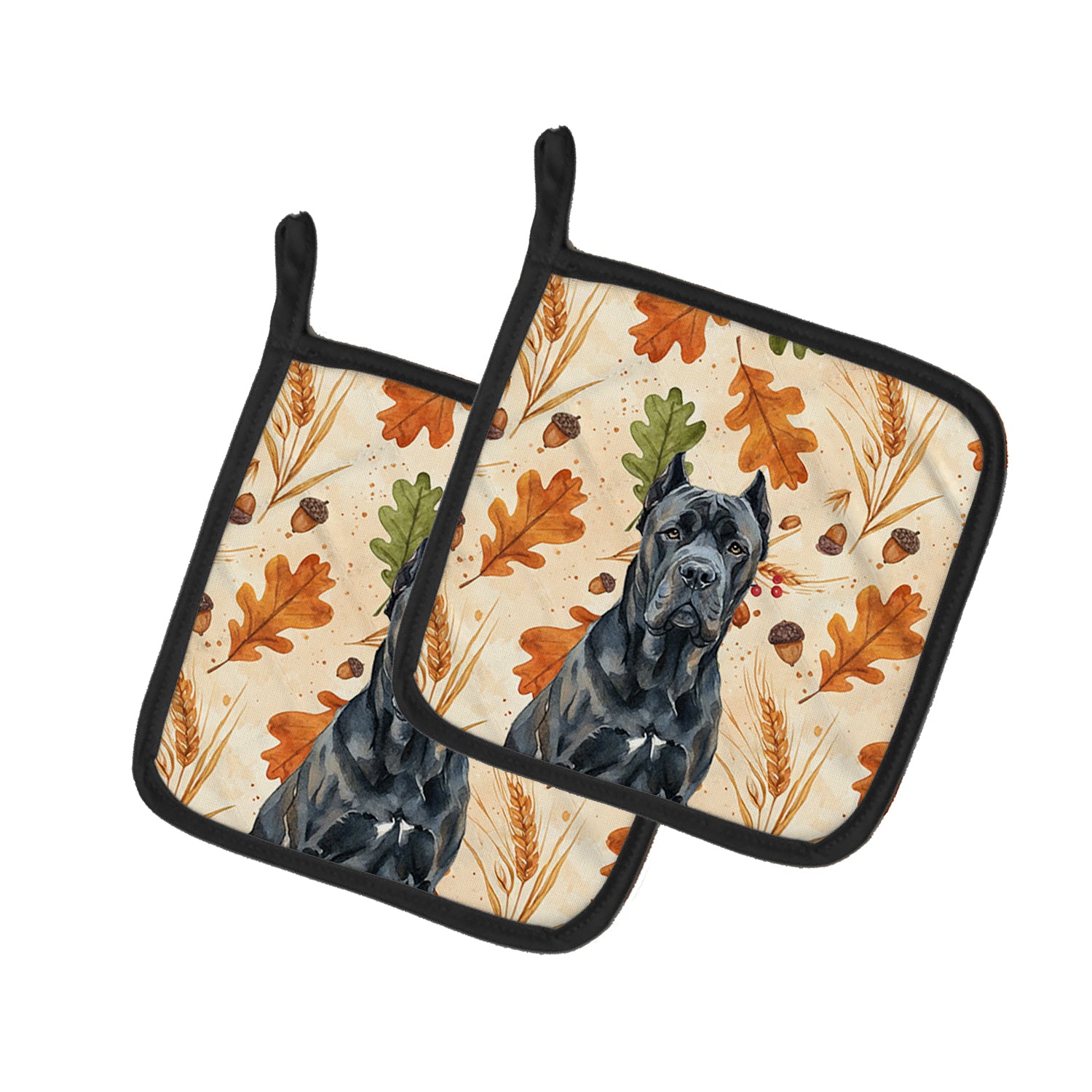 Caroline's Treasures Cane Corso Heirloom Fall Pair of Pot Holders