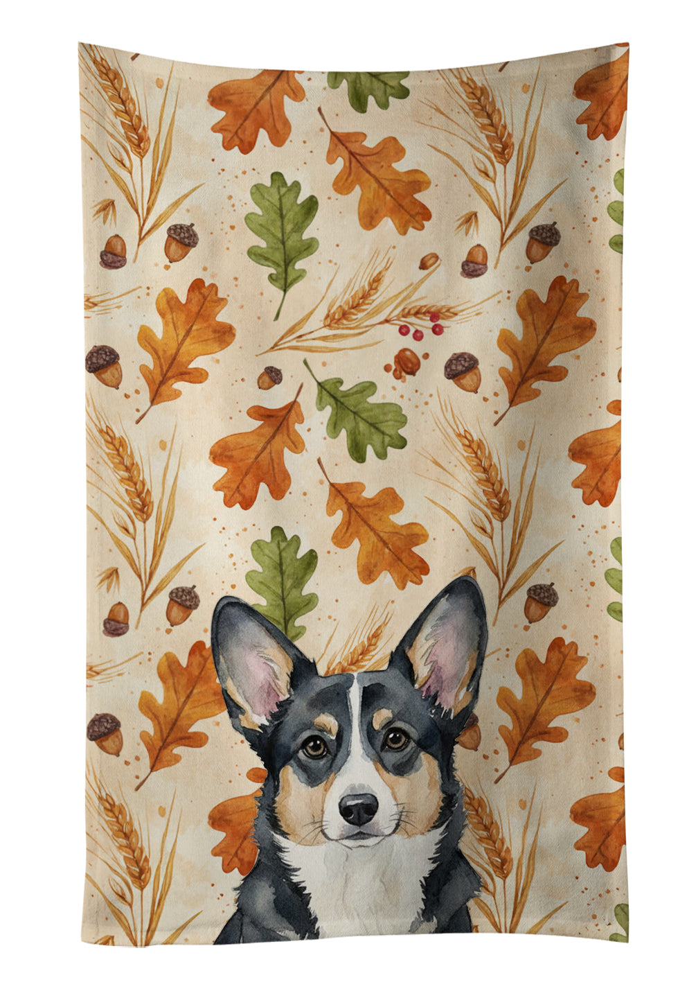 Caroline's Treasures Black and White Cardigan Welsh Corgi Heirloom Fall Kitchen Towel