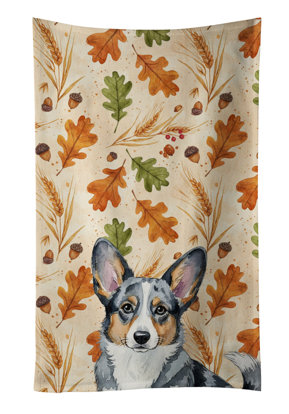Caroline's Treasures Blue Merle Cardigan Welsh Corgi Heirloom Fall Kitchen Towel