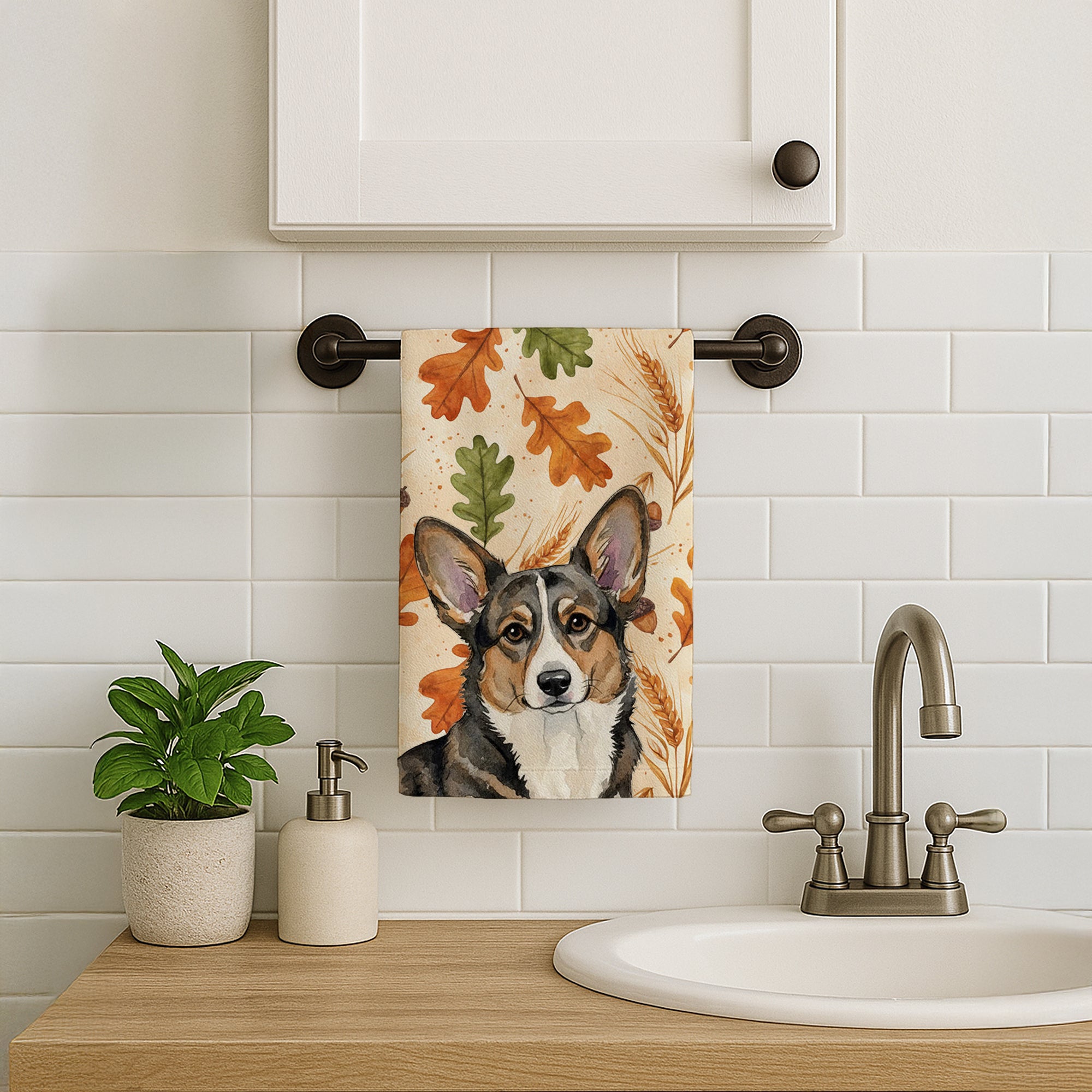 Caroline's Treasures Brindle Cardigan Welsh Corgi Heirloom Fall Kitchen Towel