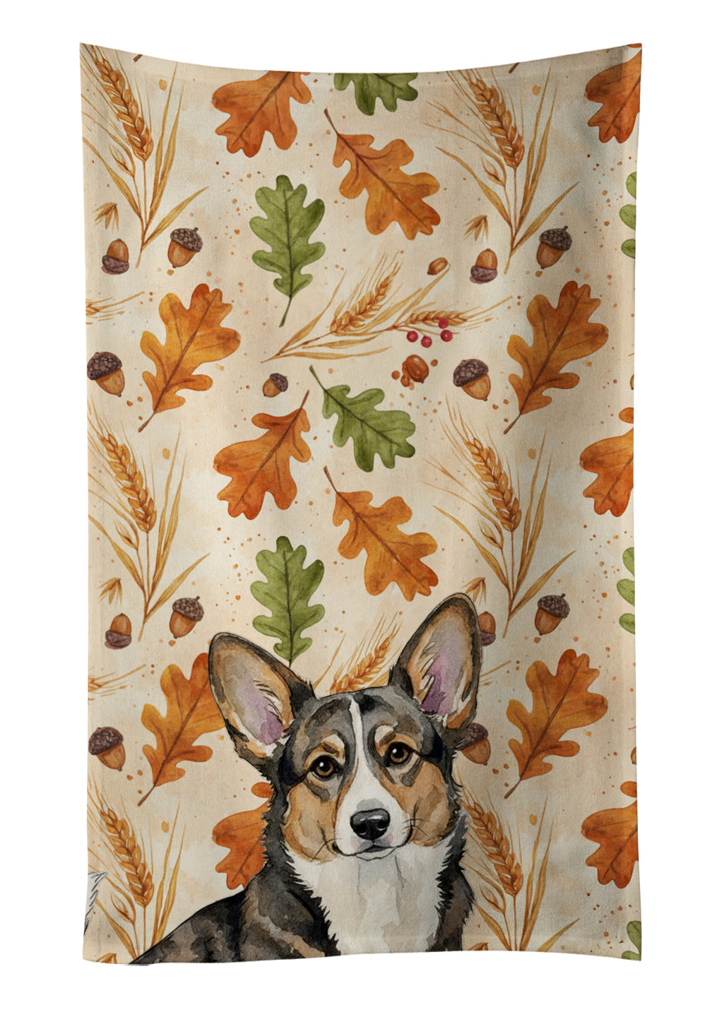 Caroline's Treasures Brindle Cardigan Welsh Corgi Heirloom Fall Kitchen Towel