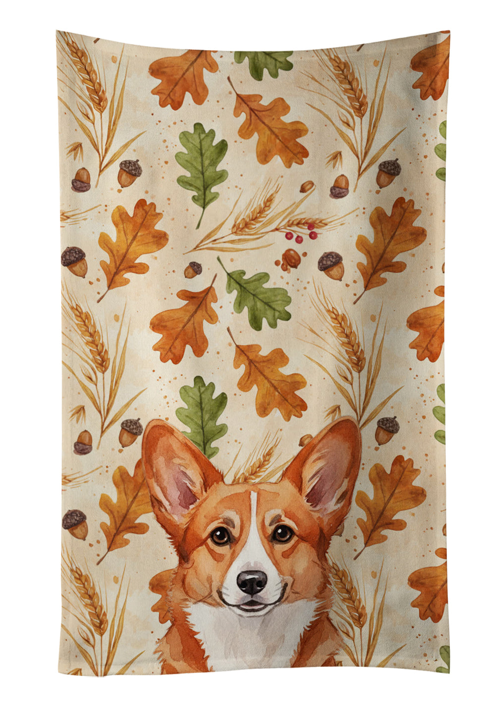 Caroline's Treasures Red Cardigan Welsh Corgi Heirloom Fall Kitchen Towel
