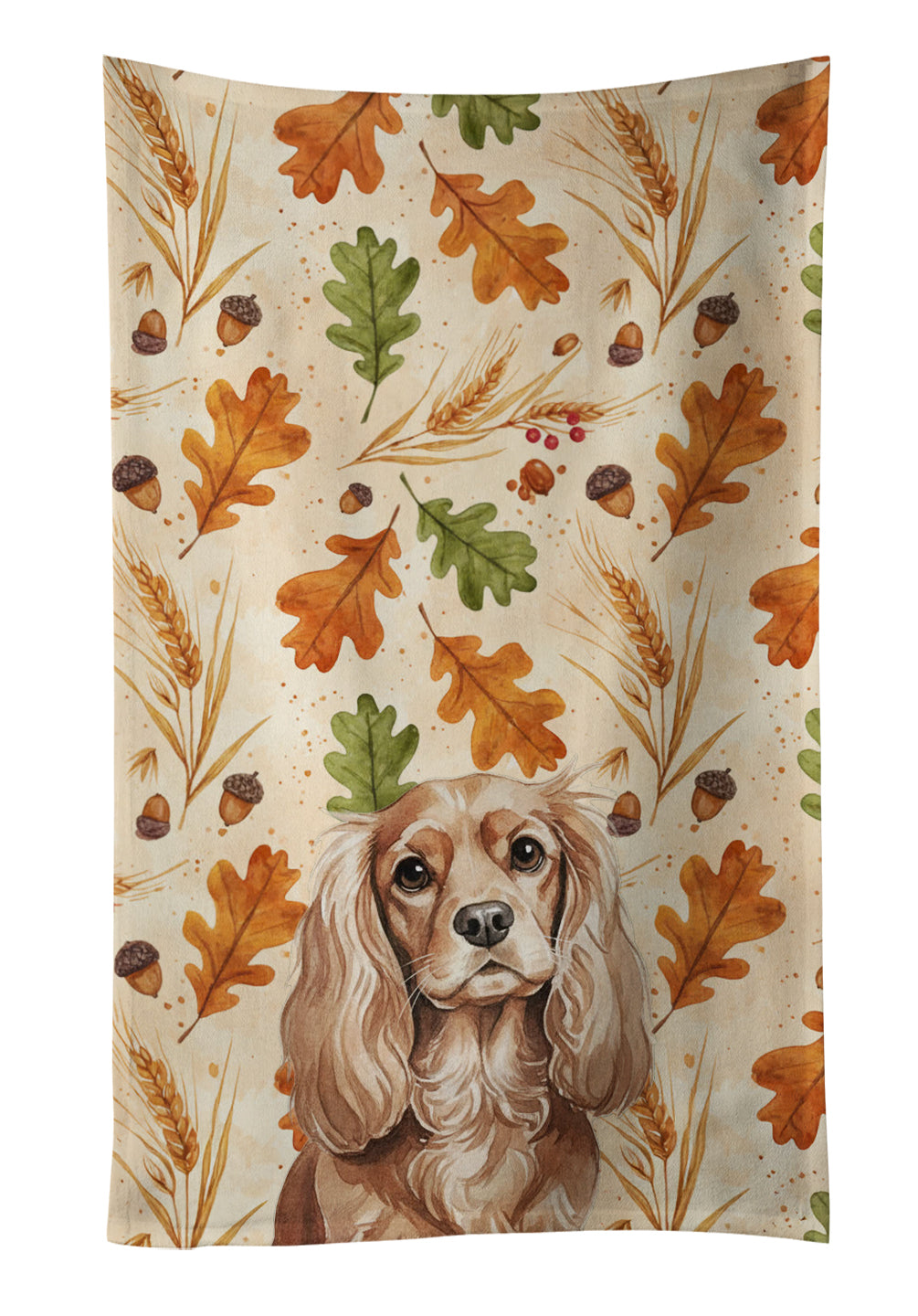 Caroline's Treasures Ruby Cavalier Spaniel Heirloom Fall Kitchen Towel