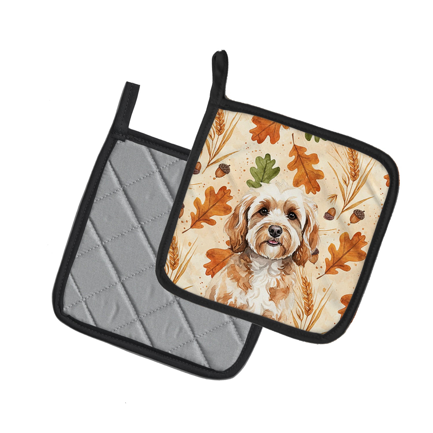 Caroline's Treasures Cavapoo Heirloom Fall Pair of Pot Holders