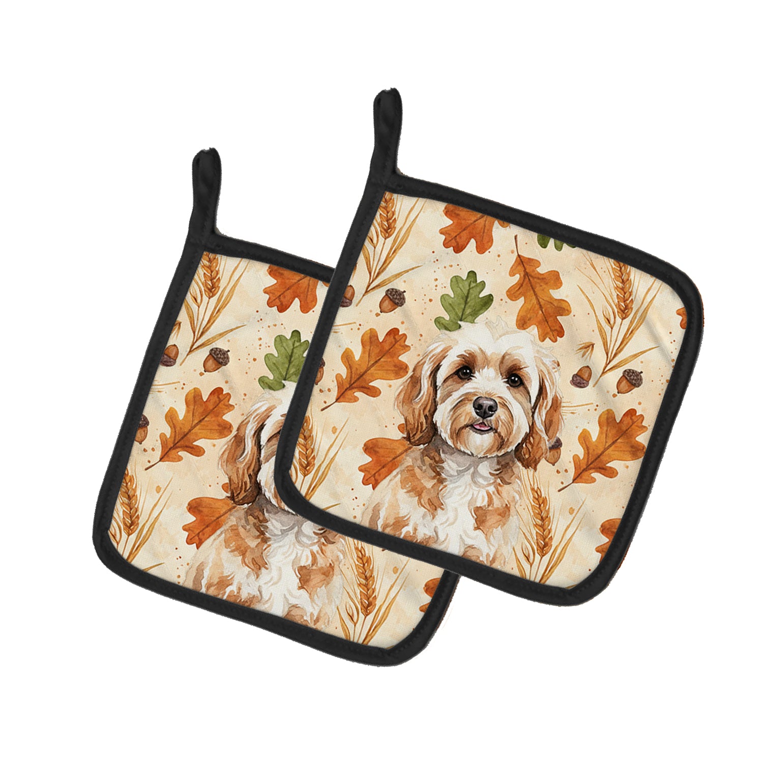 Caroline's Treasures Cavapoo Heirloom Fall Pair of Pot Holders