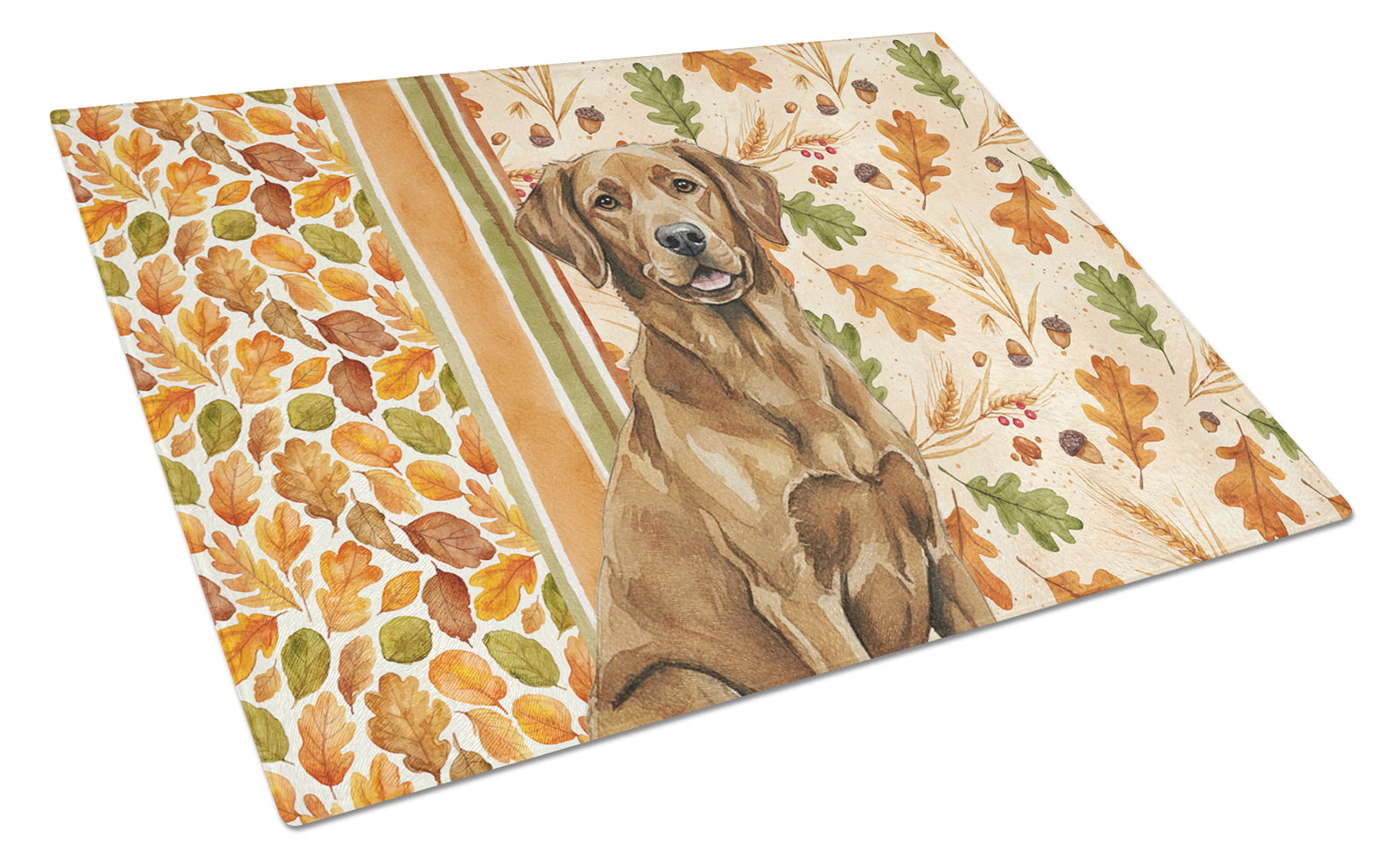 Caroline's Treasures Chesapeake Bay Retriever Heirloom Fall Glass Cutting Board