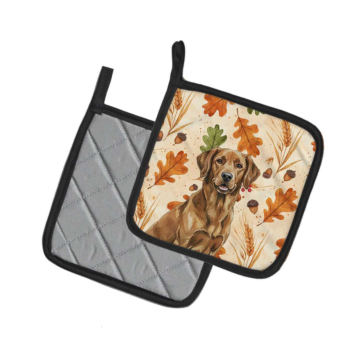 Caroline's Treasures Chesapeake Bay Retriever Heirloom Fall Pair of Pot Holders