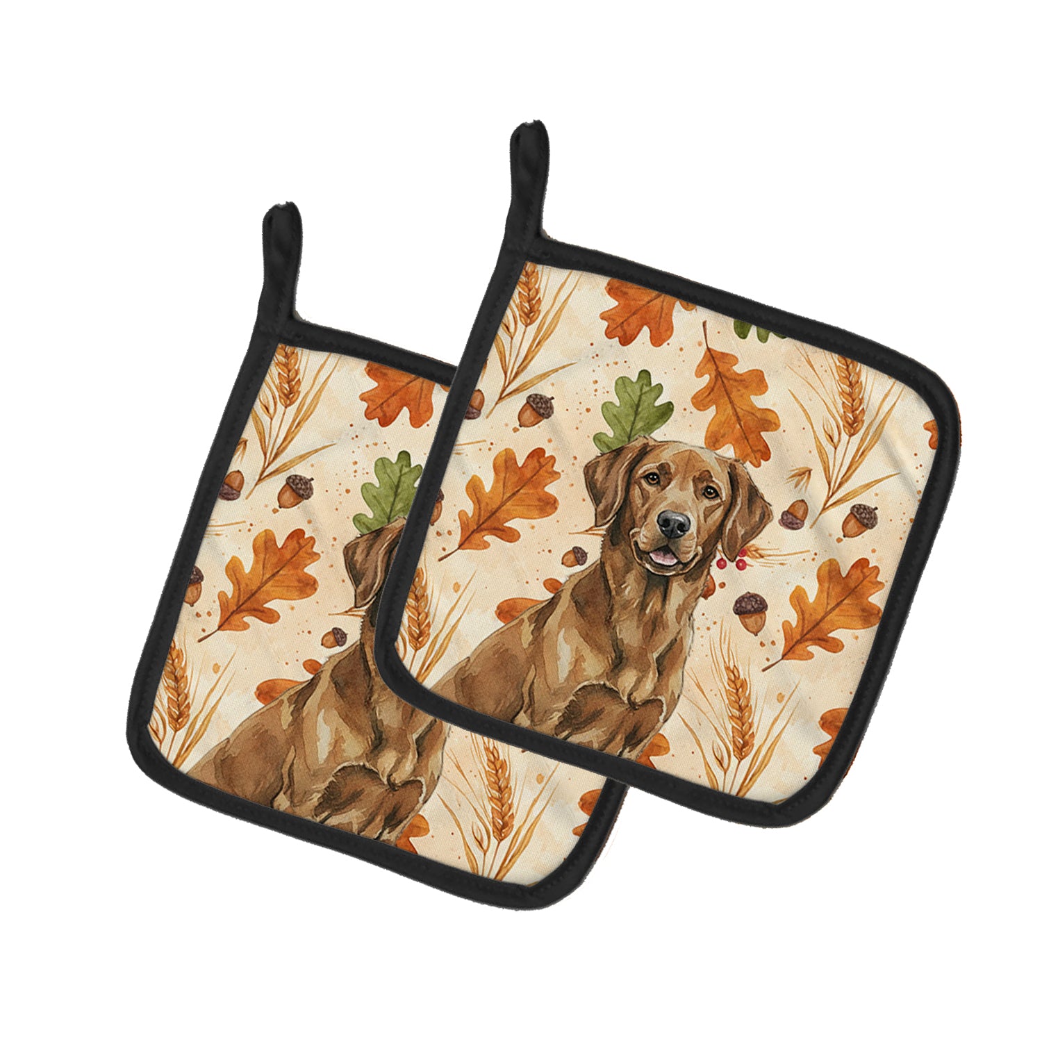 Caroline's Treasures Chesapeake Bay Retriever Heirloom Fall Pair of Pot Holders