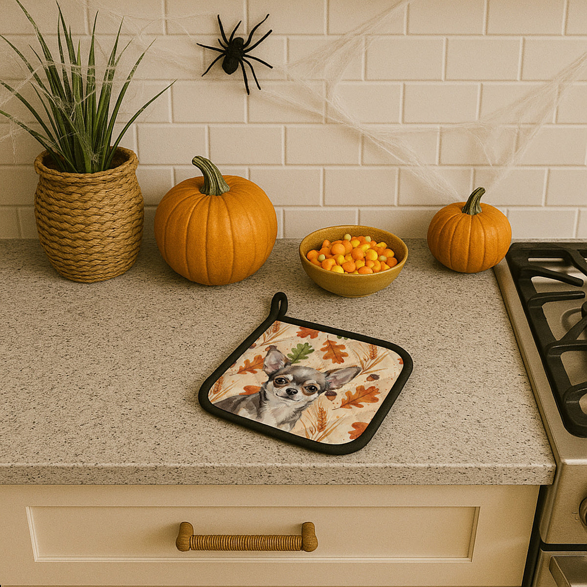 Caroline's Treasures Chihuahua Heirloom Fall Pair of Pot Holders