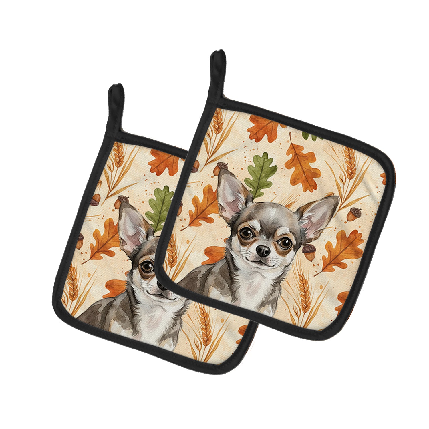 Caroline's Treasures Chihuahua Heirloom Fall Pair of Pot Holders