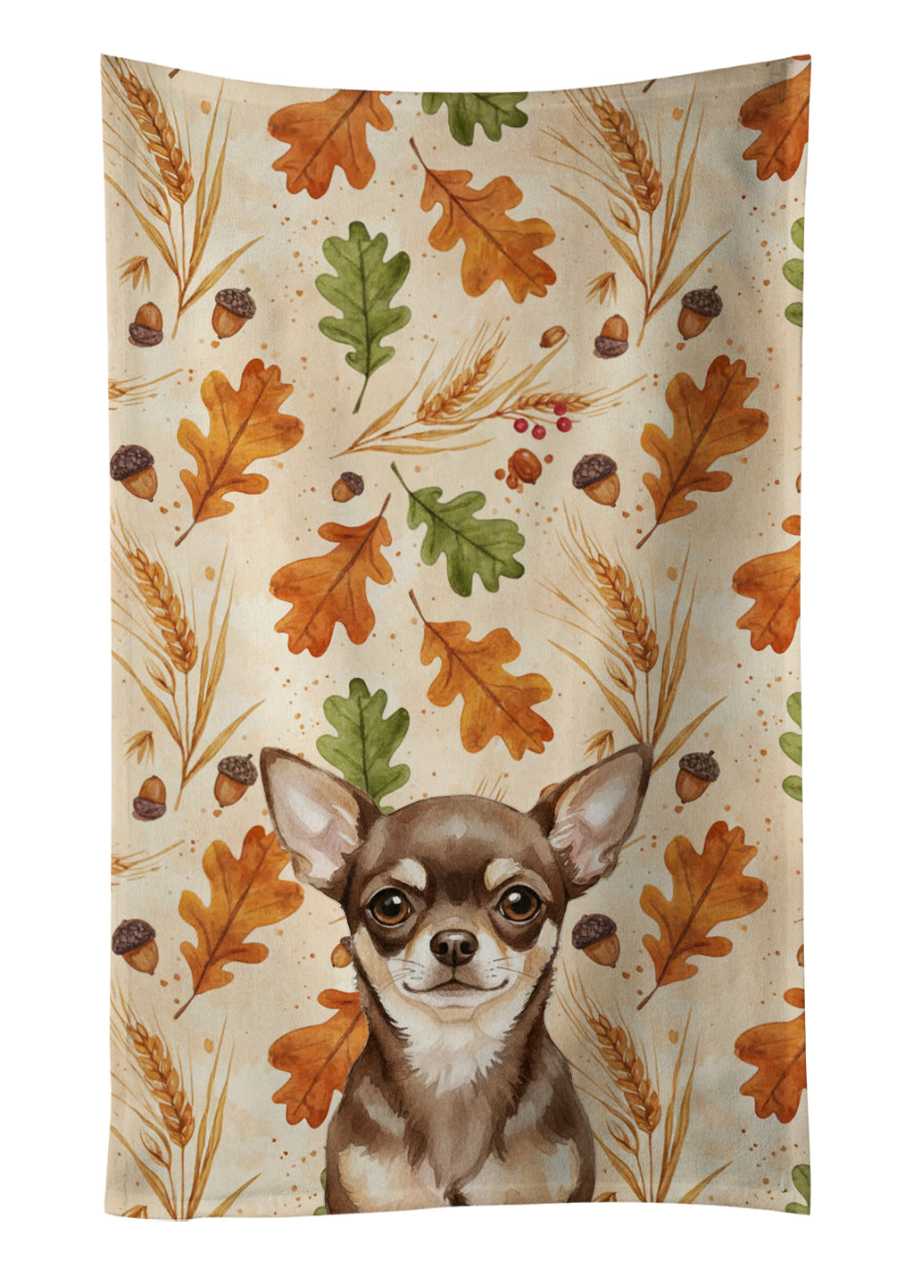 Caroline's Treasures Chocolate Chihuahua Heirloom Fall Kitchen Towel
