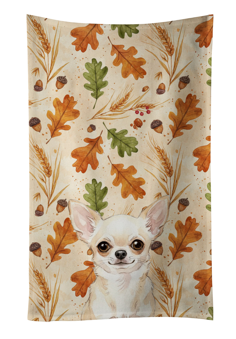 Caroline's Treasures Cream Chihuahua Heirloom Fall Kitchen Towel