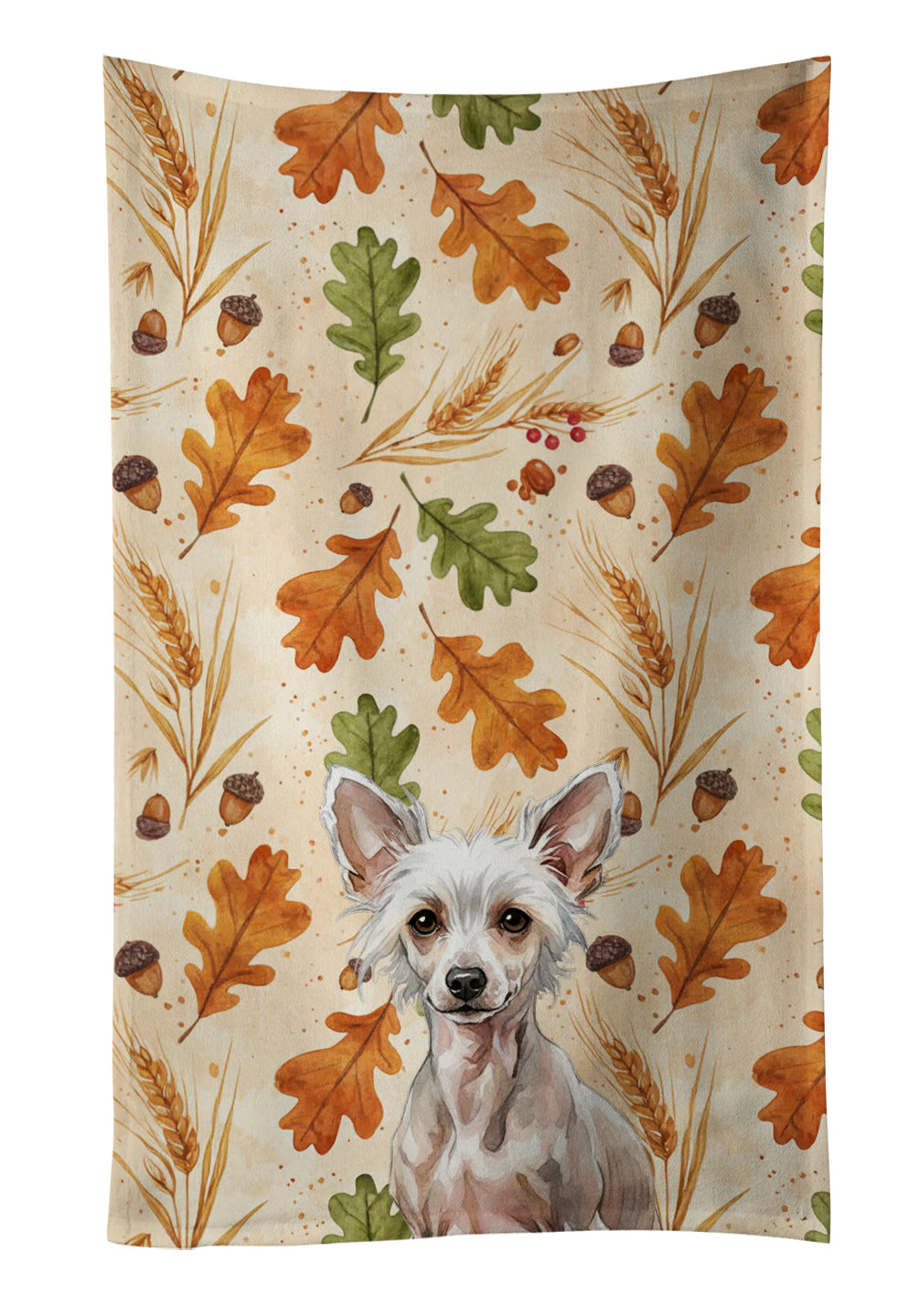 Caroline's Treasures Hairless Chinese Crested Heirloom Fall Kitchen Towel