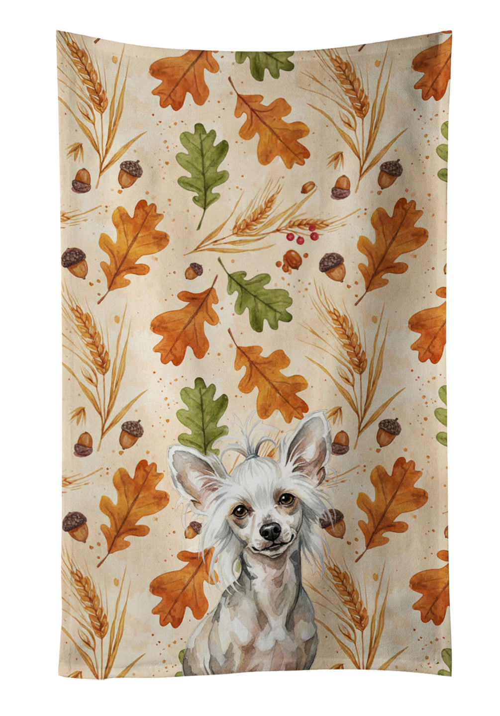 Caroline's Treasures Hairless Mottled Pattern Chinese Crested Heirloom Fall Kitchen Towel