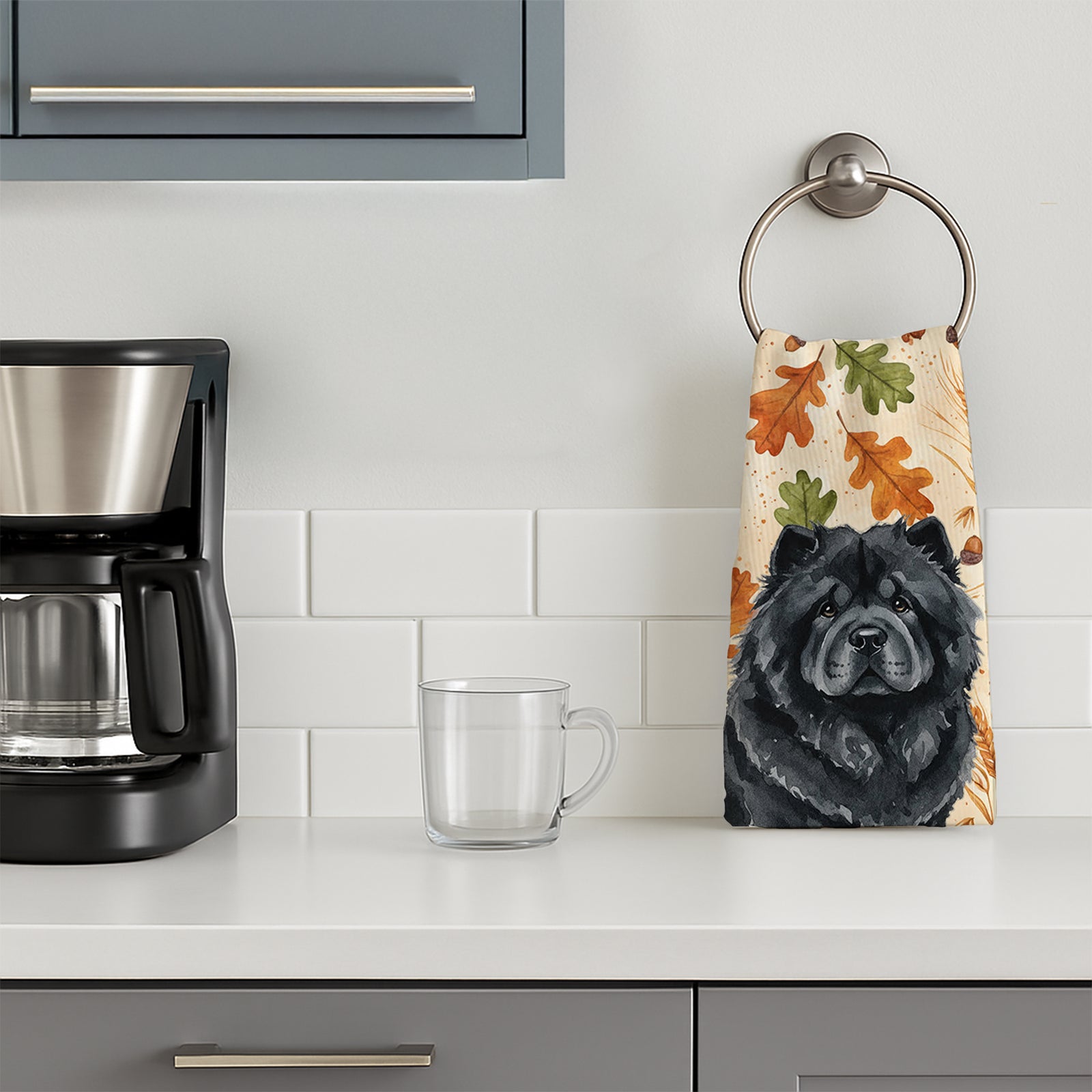 Caroline's Treasures Black Chow Chow Heirloom Fall Kitchen Towel