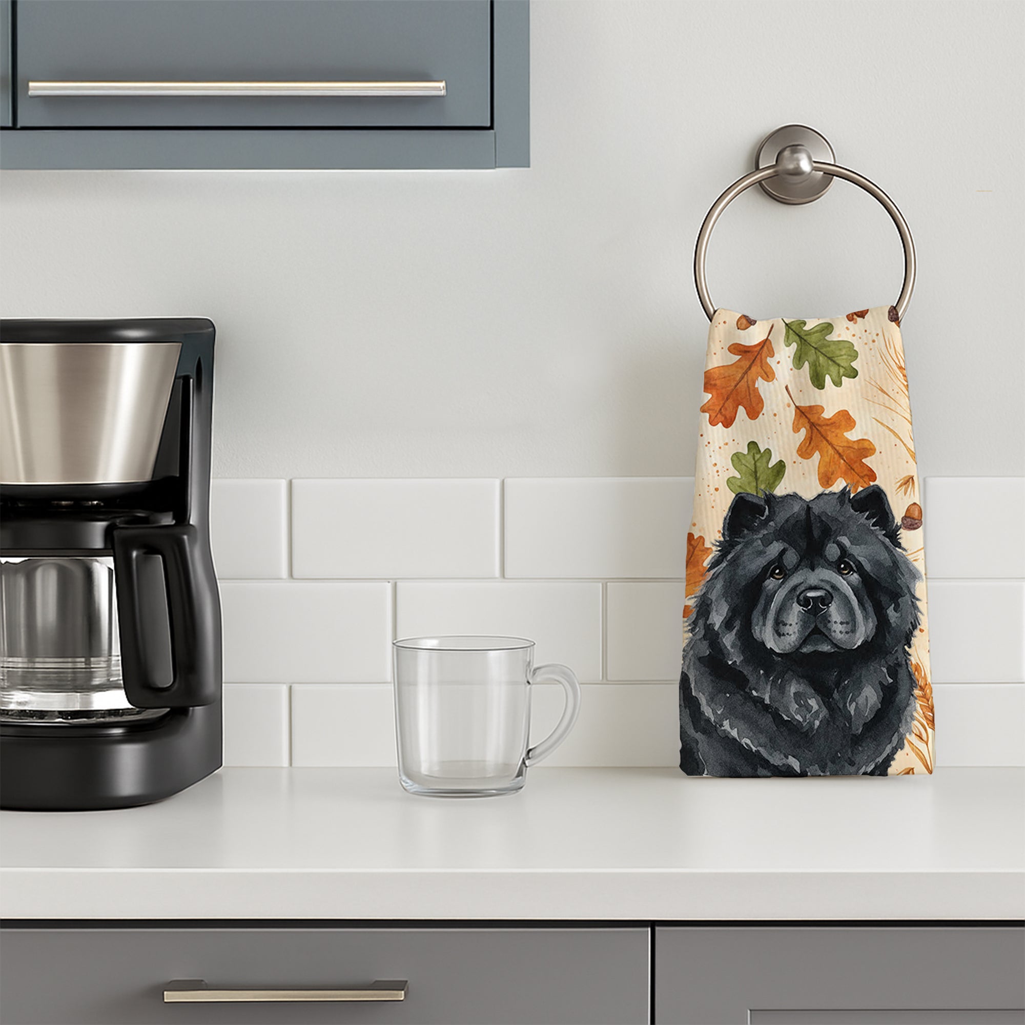 Caroline's Treasures Black Chow Chow Heirloom Fall Kitchen Towel