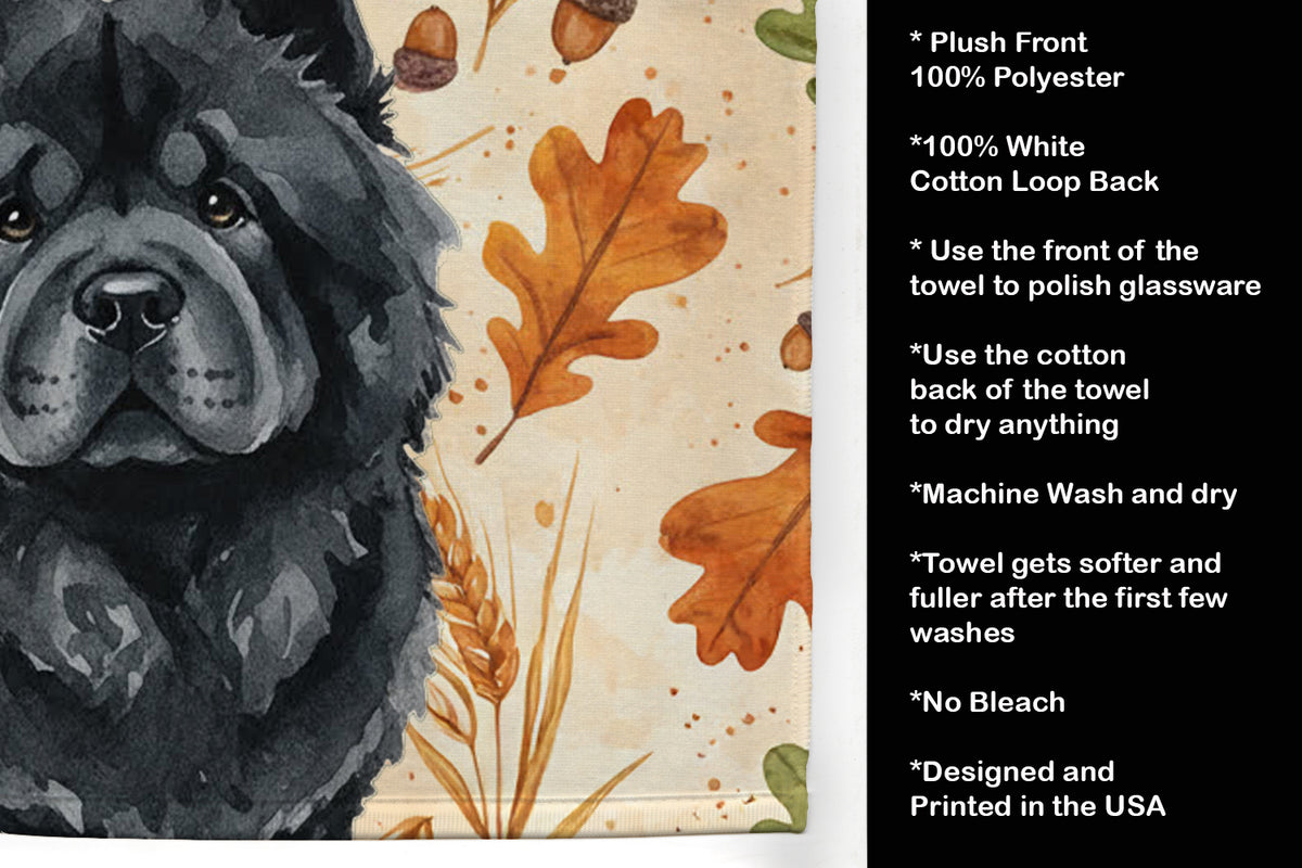 Caroline's Treasures Black Chow Chow Heirloom Fall Kitchen Towel