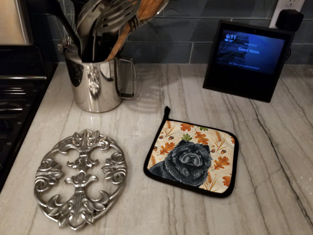 Caroline's Treasures Black Chow Chow Heirloom Fall Pair of Pot Holders