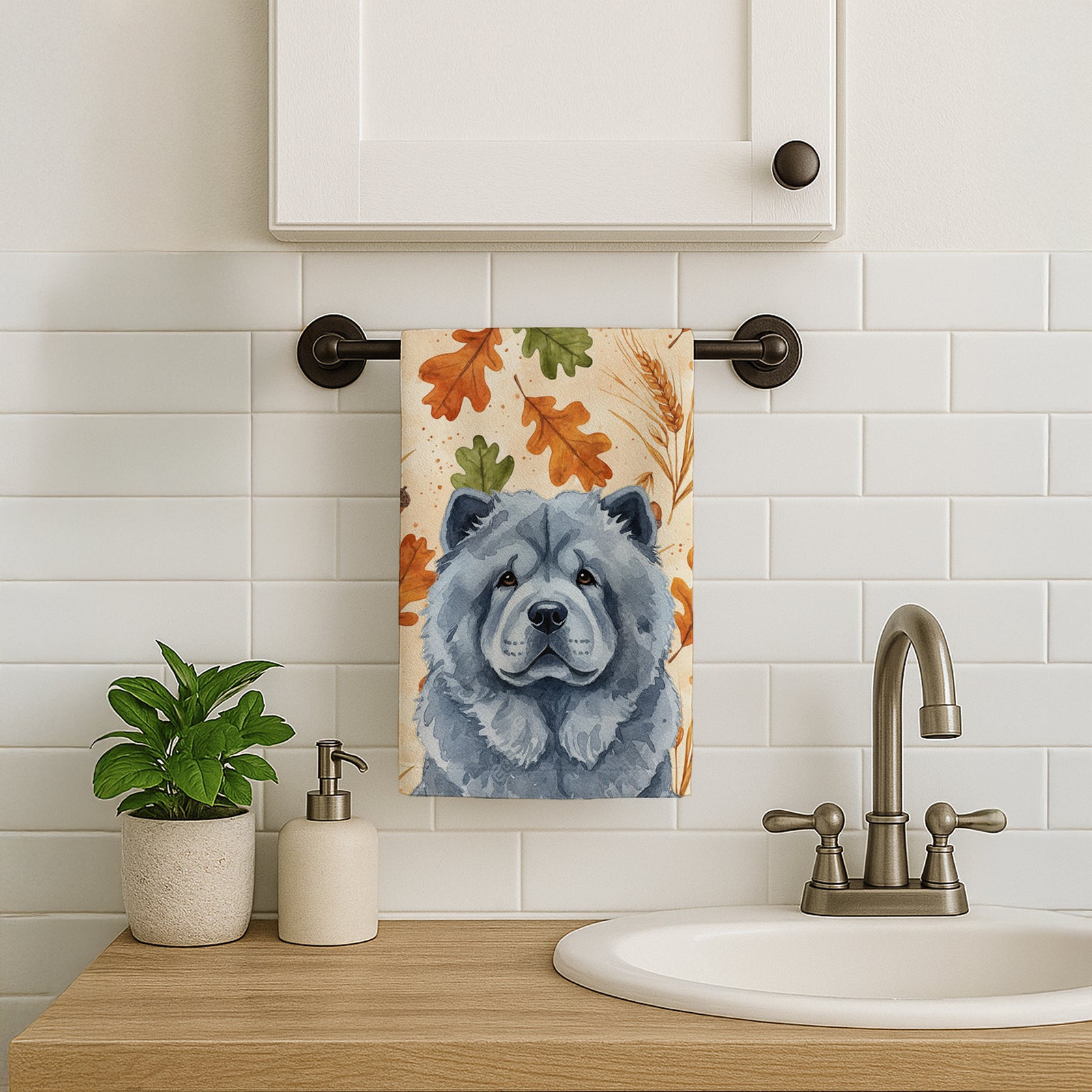Caroline's Treasures Blue Chow Chow Heirloom Fall Kitchen Towel