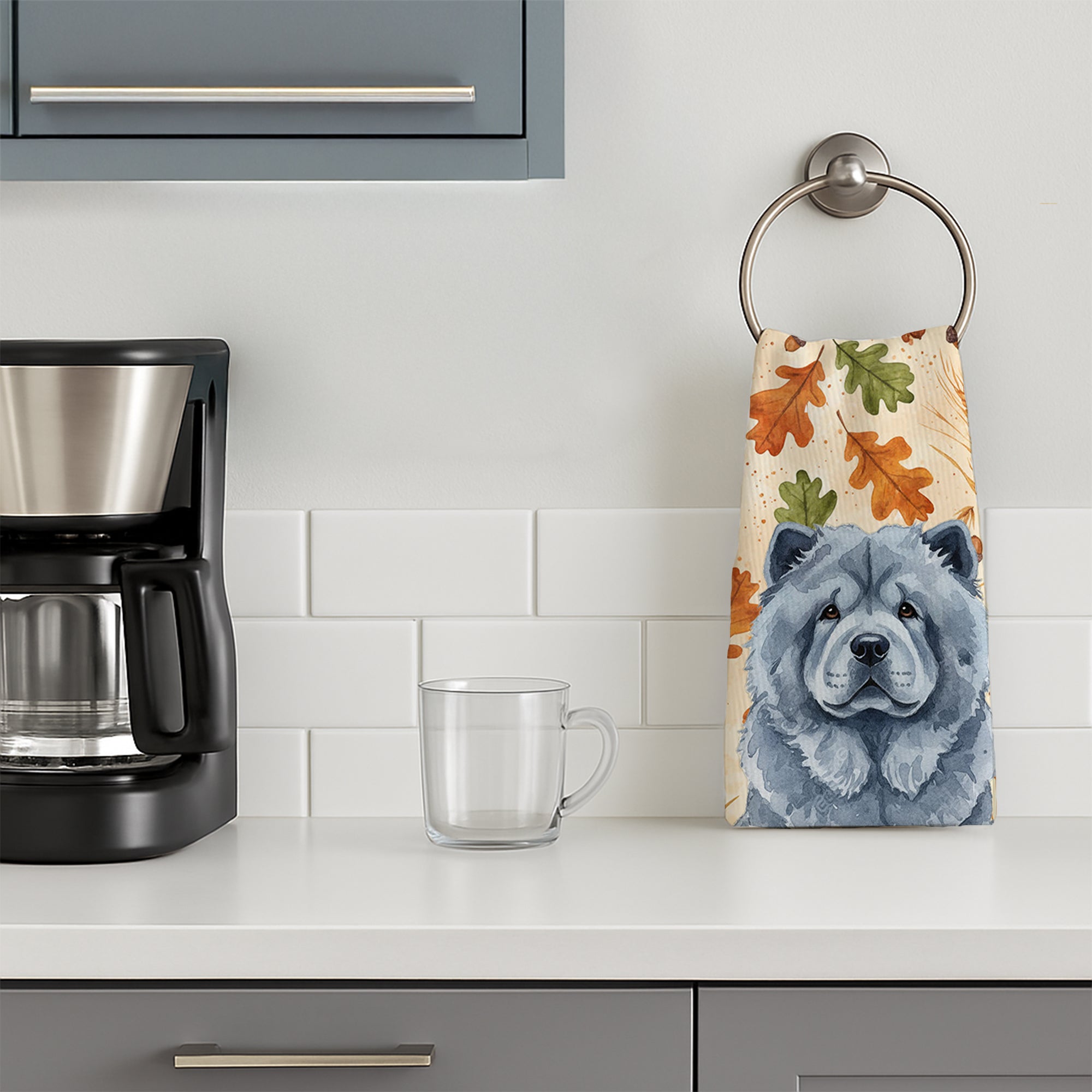 Caroline's Treasures Blue Chow Chow Heirloom Fall Kitchen Towel