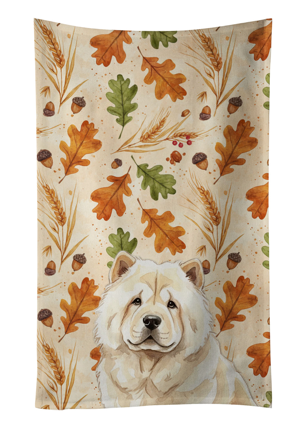 Caroline's Treasures Cream Chow Chow Heirloom Fall Kitchen Towel