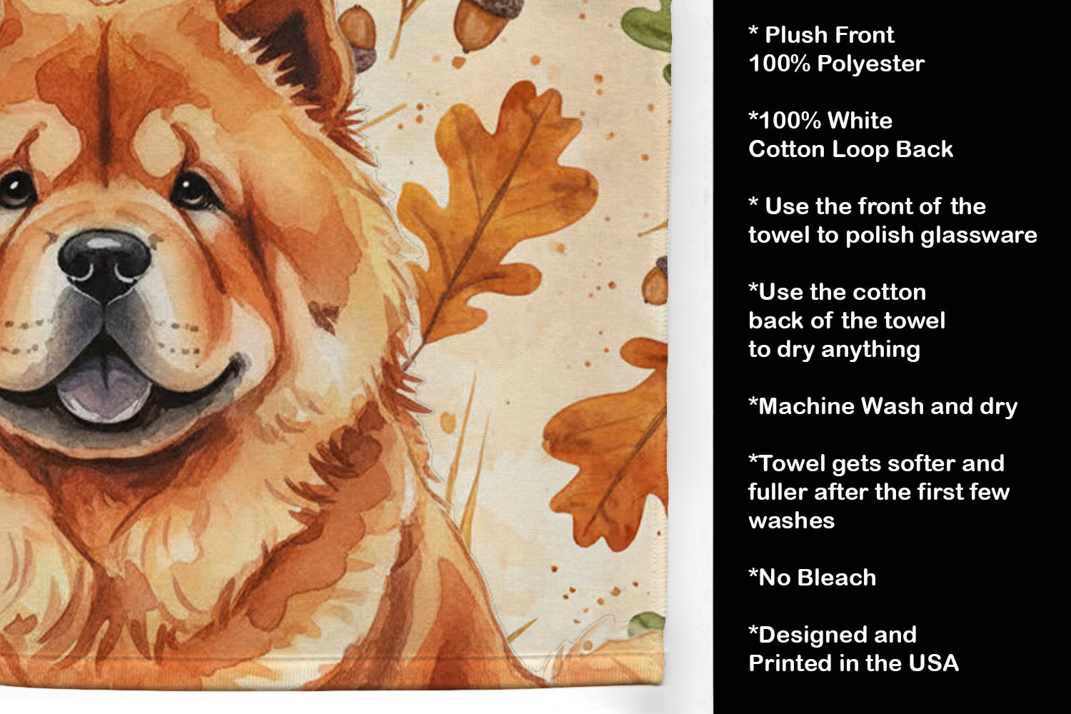 Caroline's Treasures Red Chow Chow Heirloom Fall Kitchen Towel