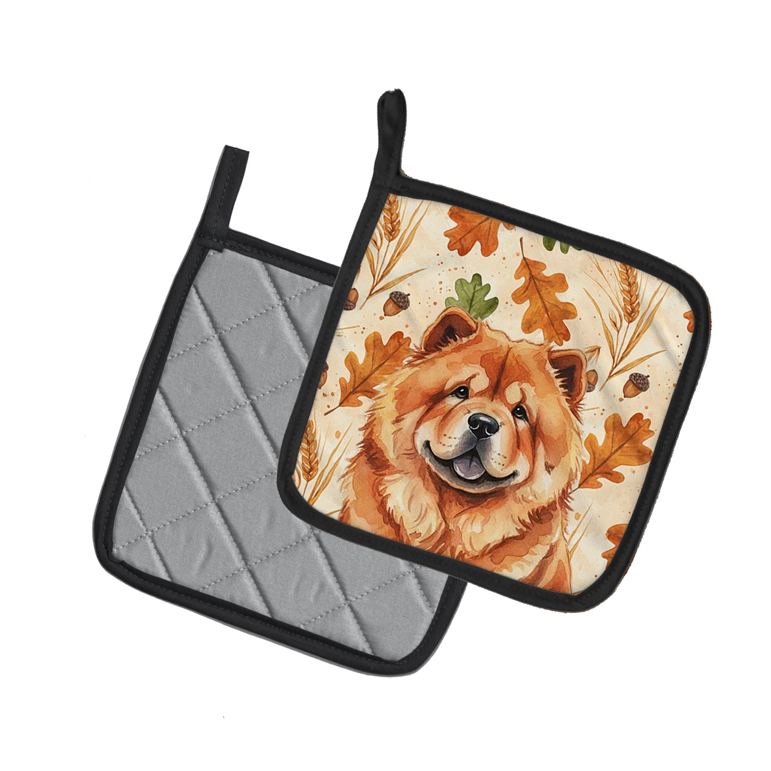 Caroline's Treasures Red Chow Chow Heirloom Fall Pair of Pot Holders