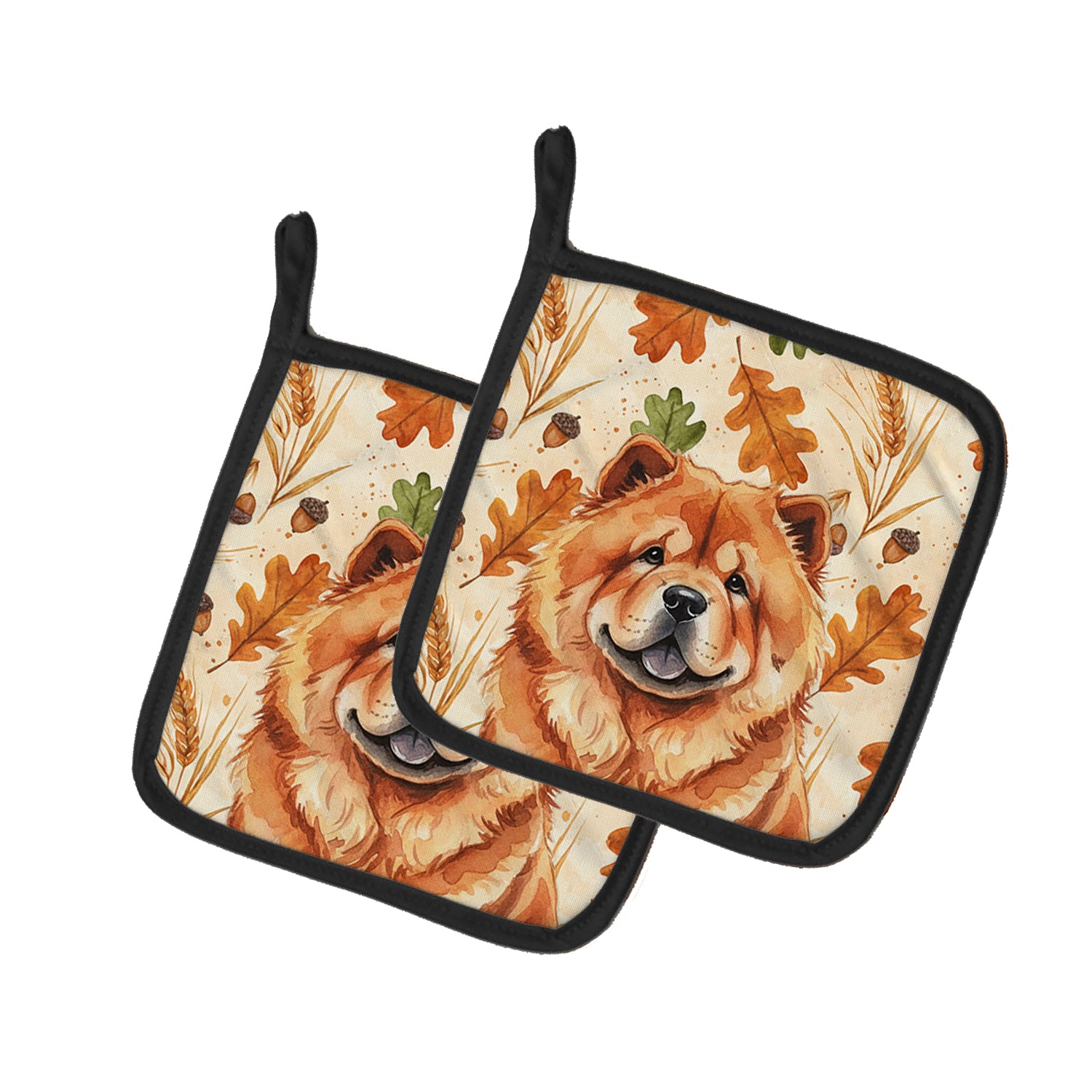 Caroline's Treasures Red Chow Chow Heirloom Fall Pair of Pot Holders