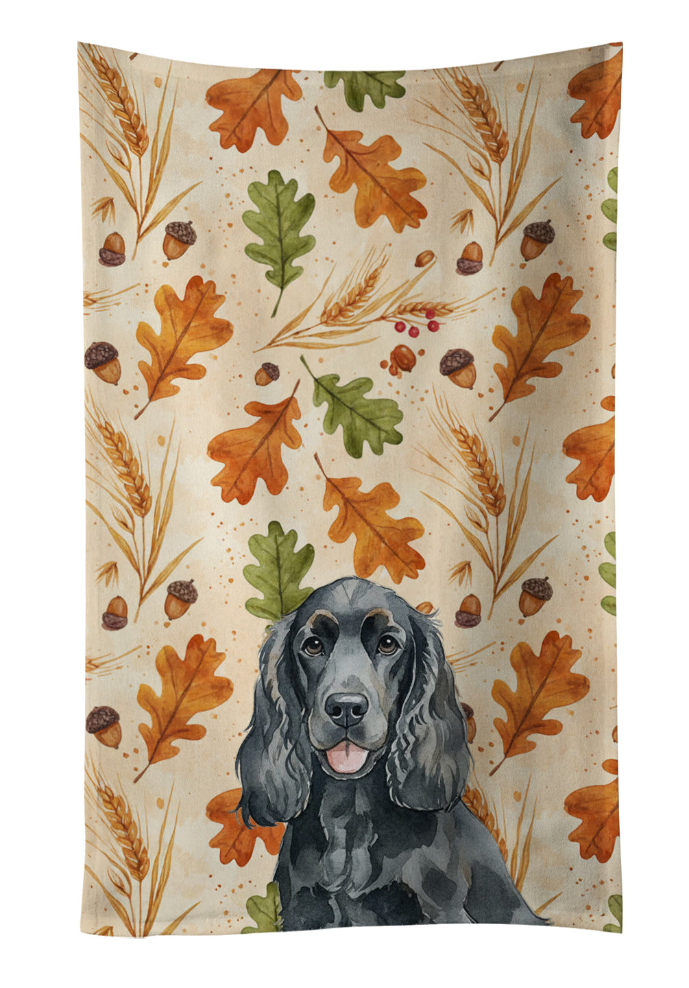 Caroline's Treasures Black Cocker Spaniel Heirloom Fall Kitchen Towel