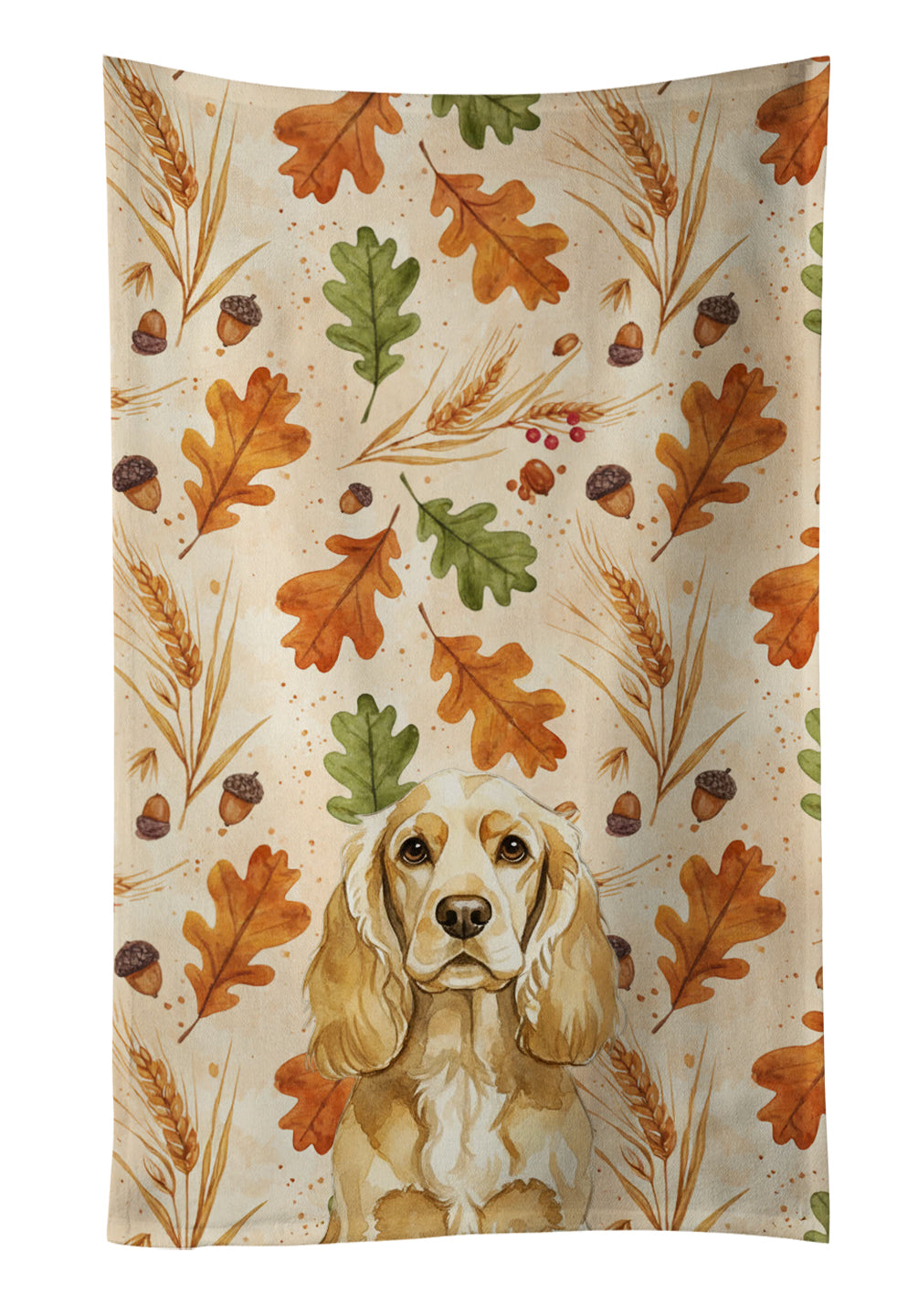 Caroline's Treasures Buff Cocker Spaniel Heirloom Fall Kitchen Towel