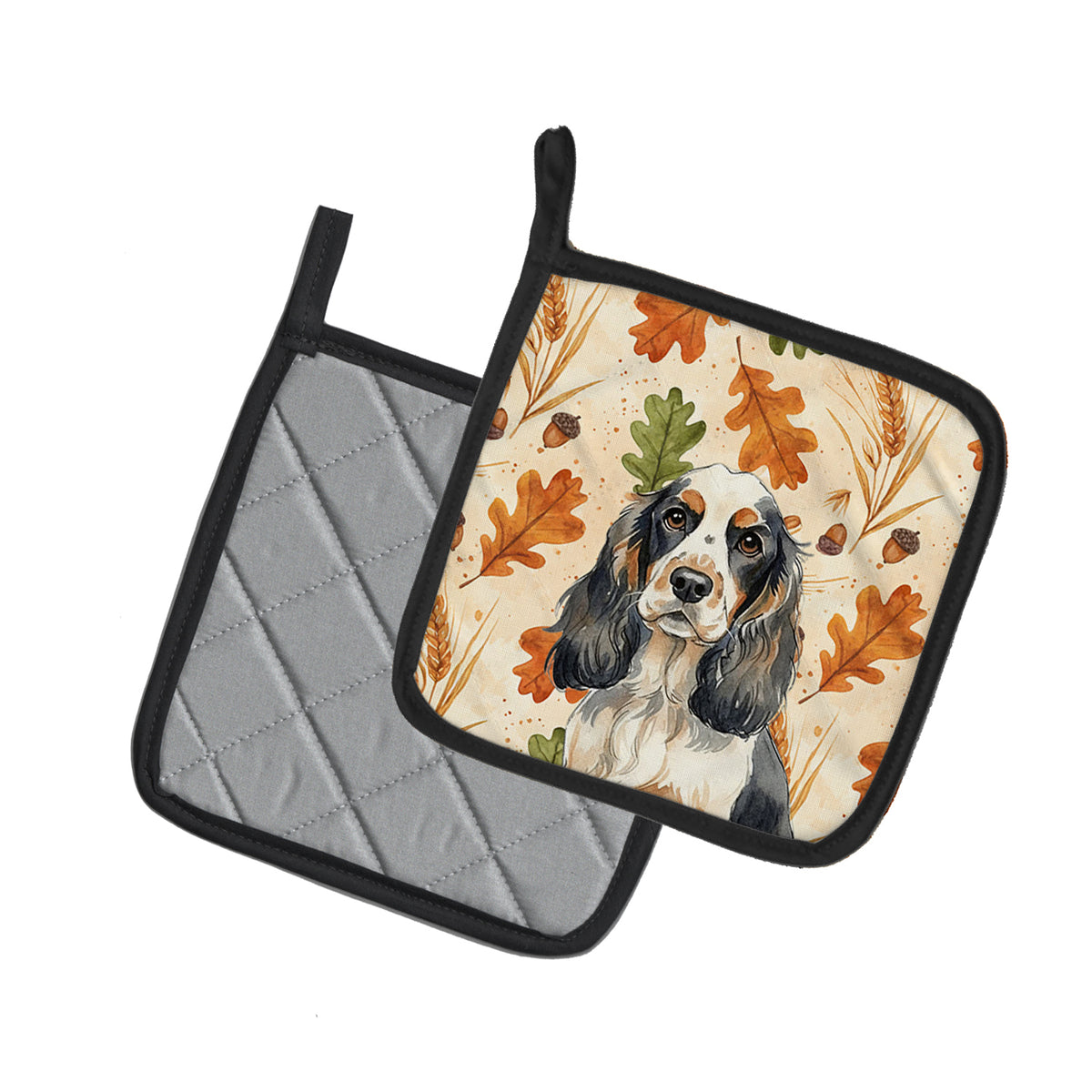 Caroline's Treasures Parti Cocker Spaniel Heirloom Fall Pair of Pot Holders