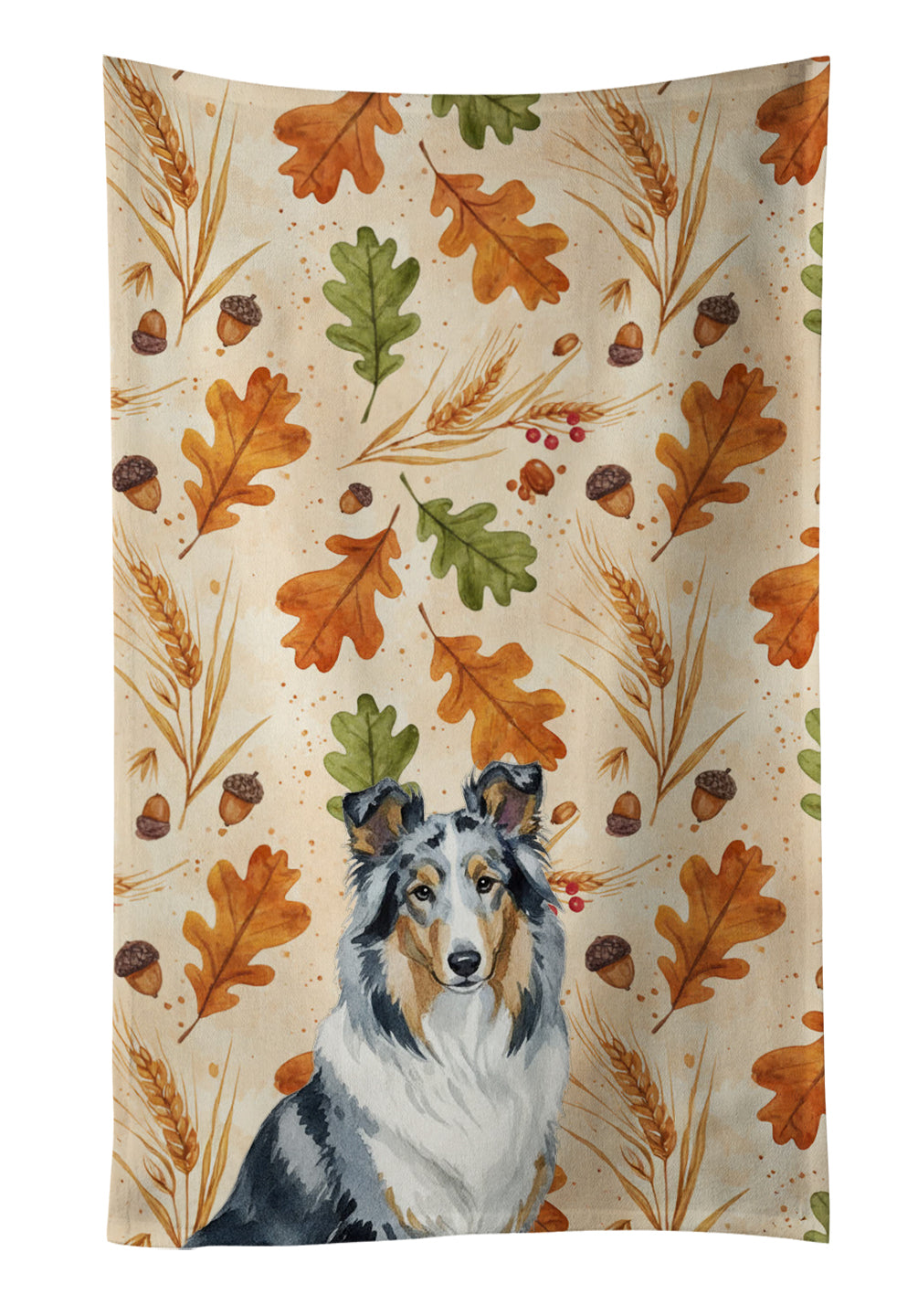 Caroline's Treasures Blue Merle Collie Heirloom Fall Kitchen Towel