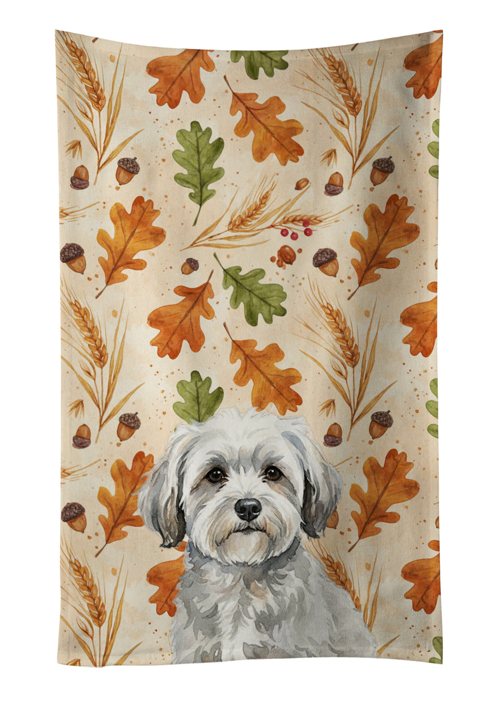 Caroline's Treasures White with Gray Coton de Tulear Heirloom Fall Kitchen Towel