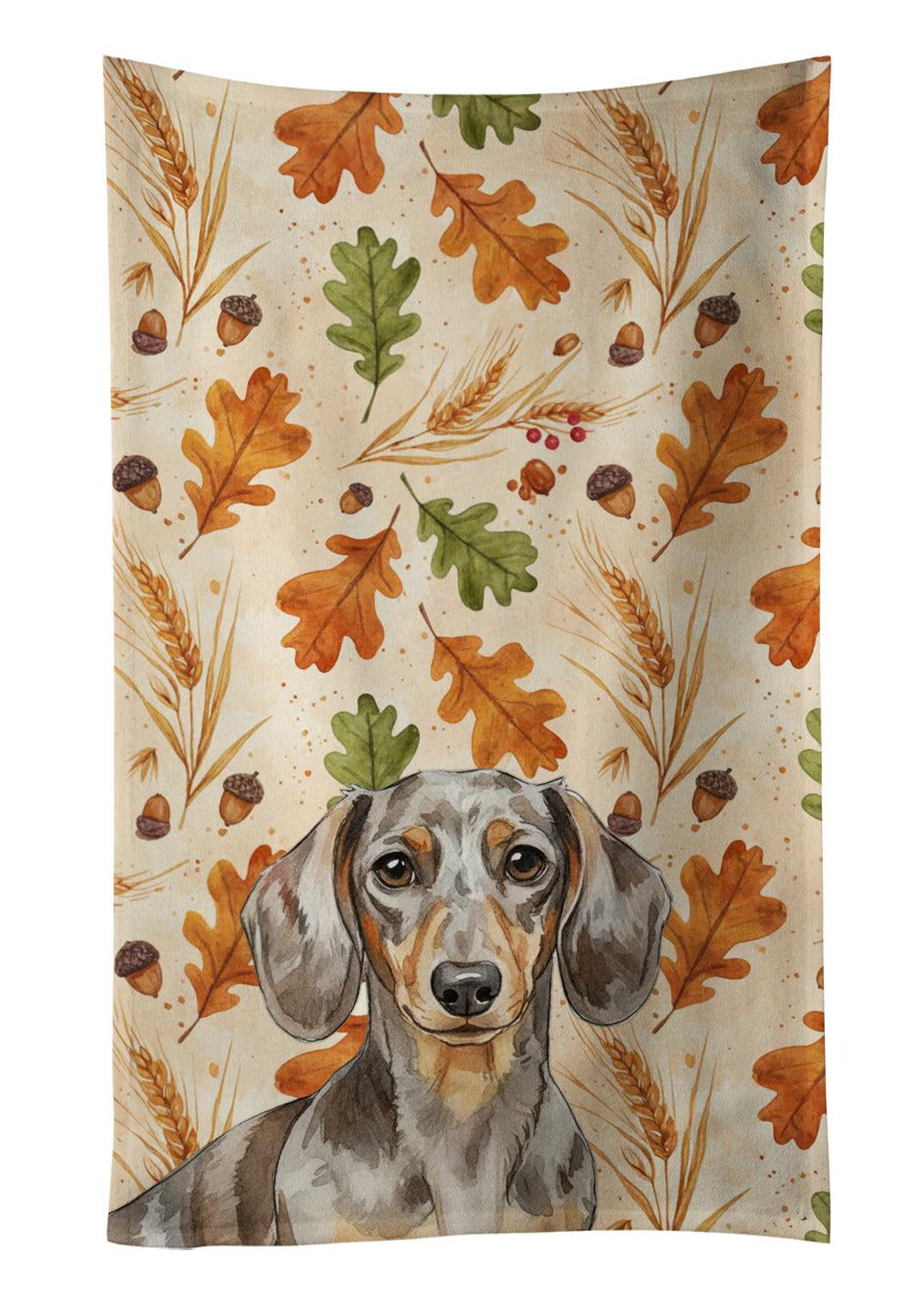 Caroline's Treasures Dapple Dachshund Heirloom Fall Kitchen Towel