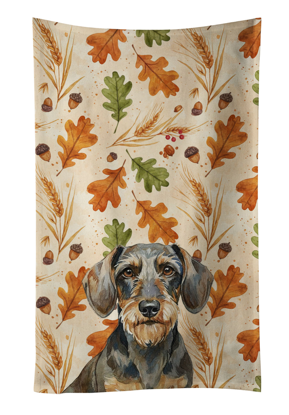 Caroline's Treasures Wirehaired Wild Boar Dachshund Heirloom Fall Kitchen Towel