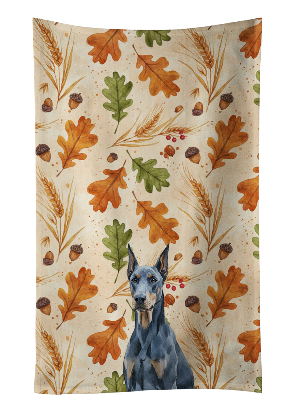 Caroline's Treasures Blue Doberman Pinscher Heirloom Fall Kitchen Towel