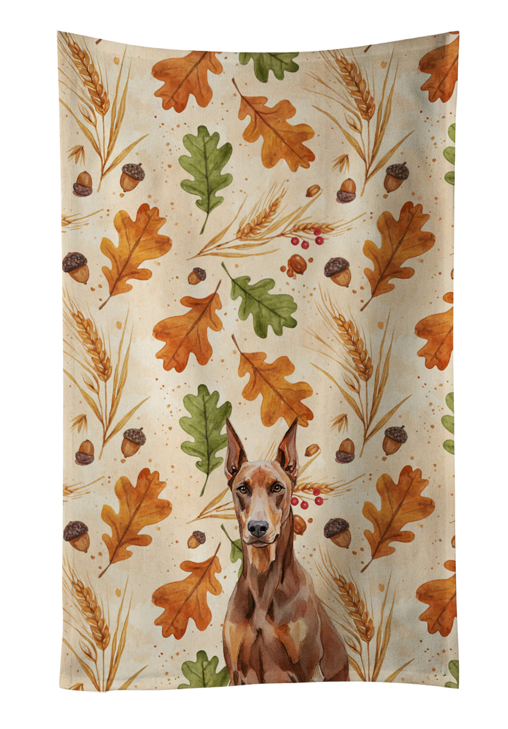 Caroline's Treasures Red Doberman Pinscher Heirloom Fall Kitchen Towel