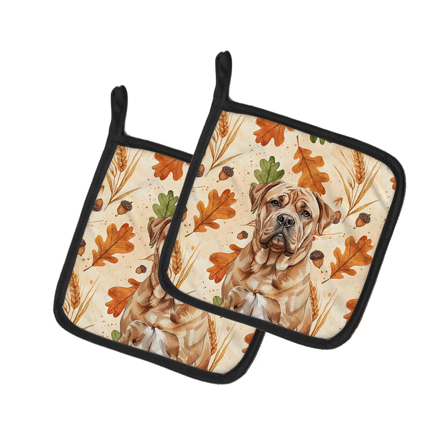 Caroline's Treasures Dogue de Bordeaux Heirloom Fall Pair of Pot Holders
